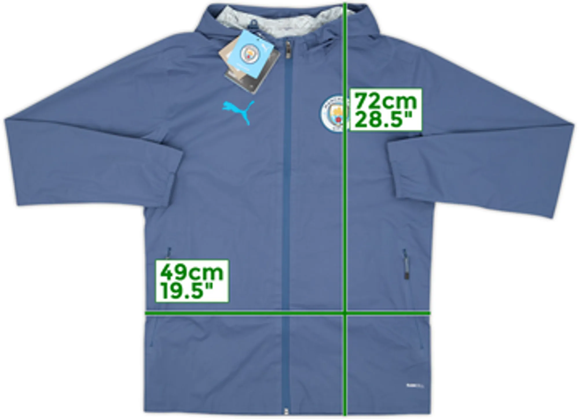 2024-25 Manchester City Puma Hooded Rain Jacket (M)