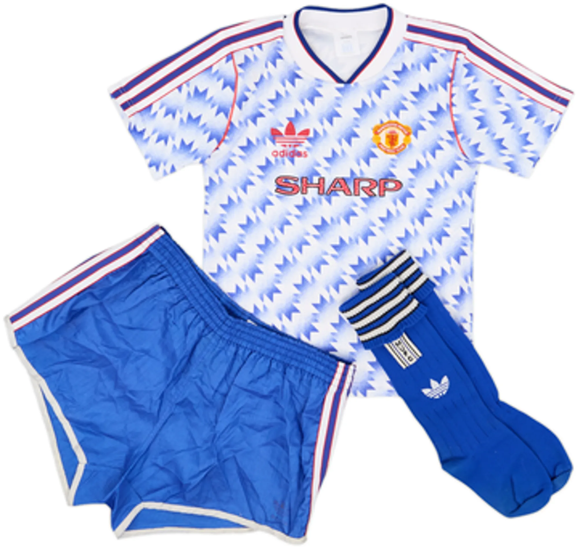 1990-92 Manchester United Away Shirt & Shorts - 8/10 - (S.Boys)