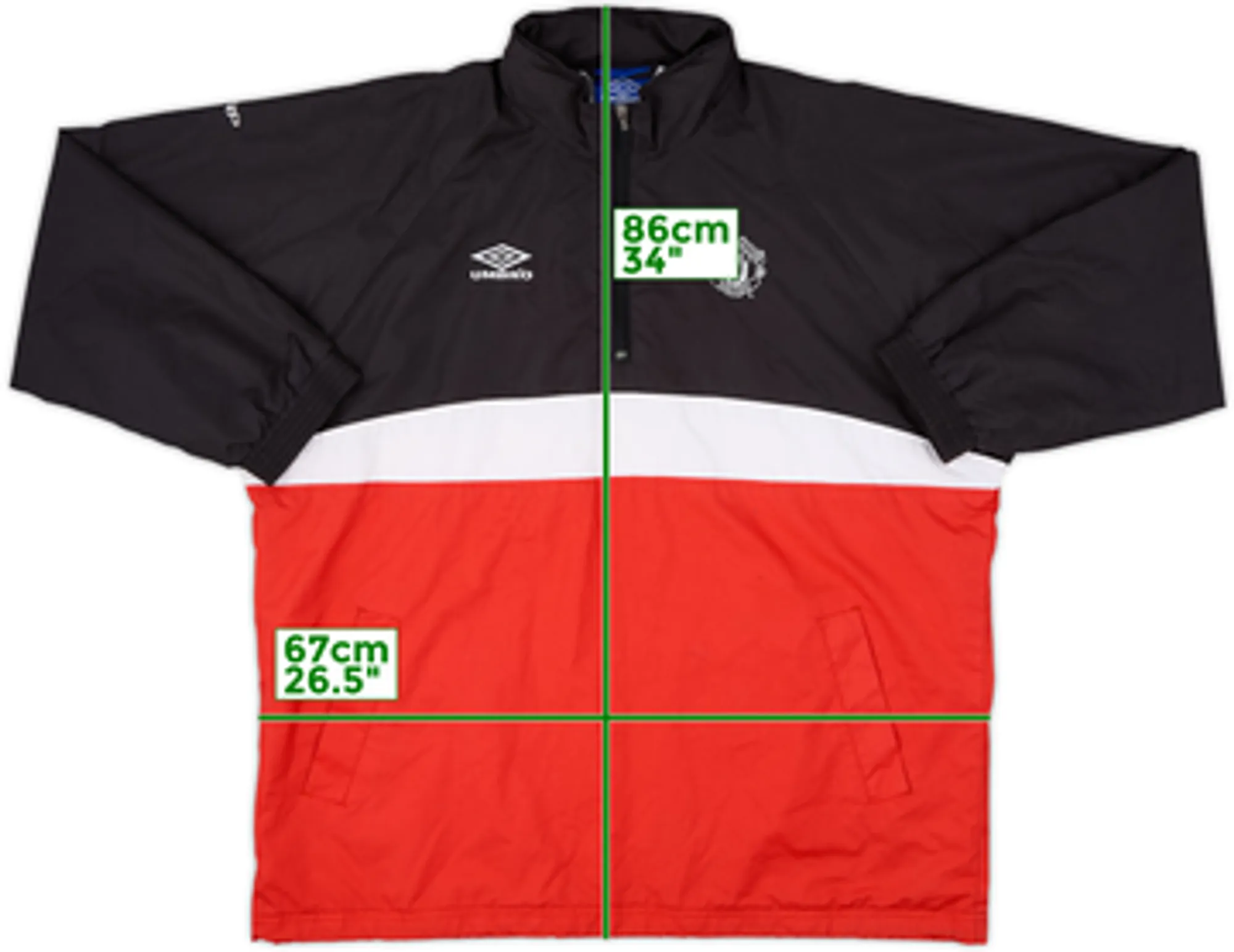1992-93 Manchester United Umbro 1/4 Zip Drill Top - 7/10 - (L)