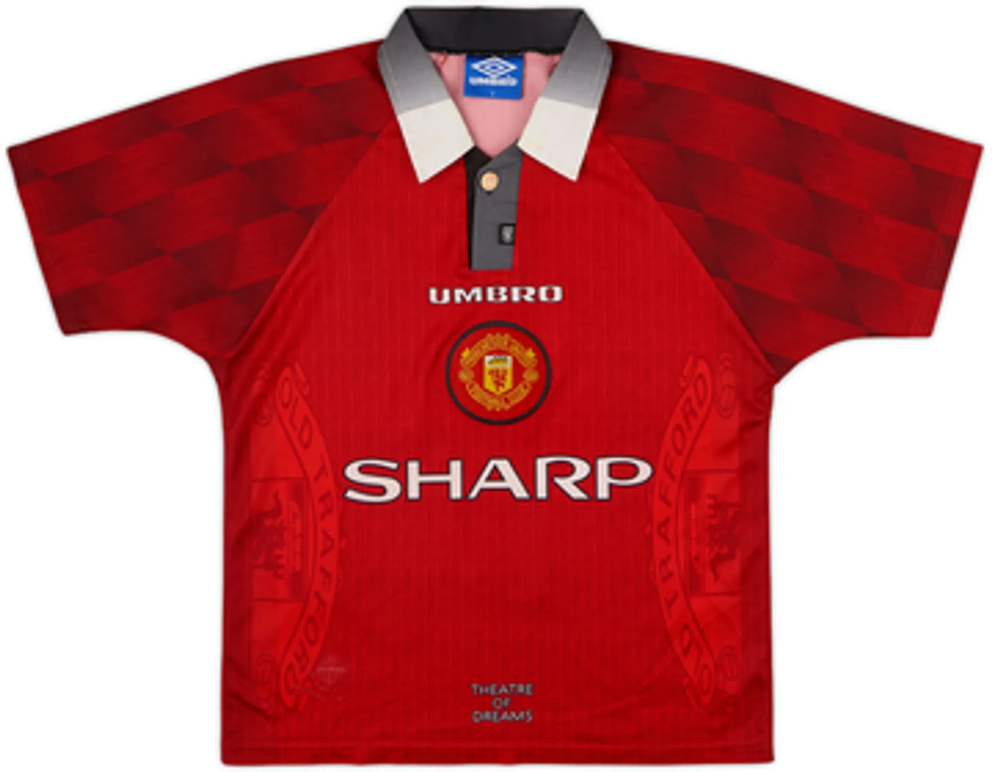 1996-98 Manchester United Home Shirt Cantona #7 - 6/10 - (M)