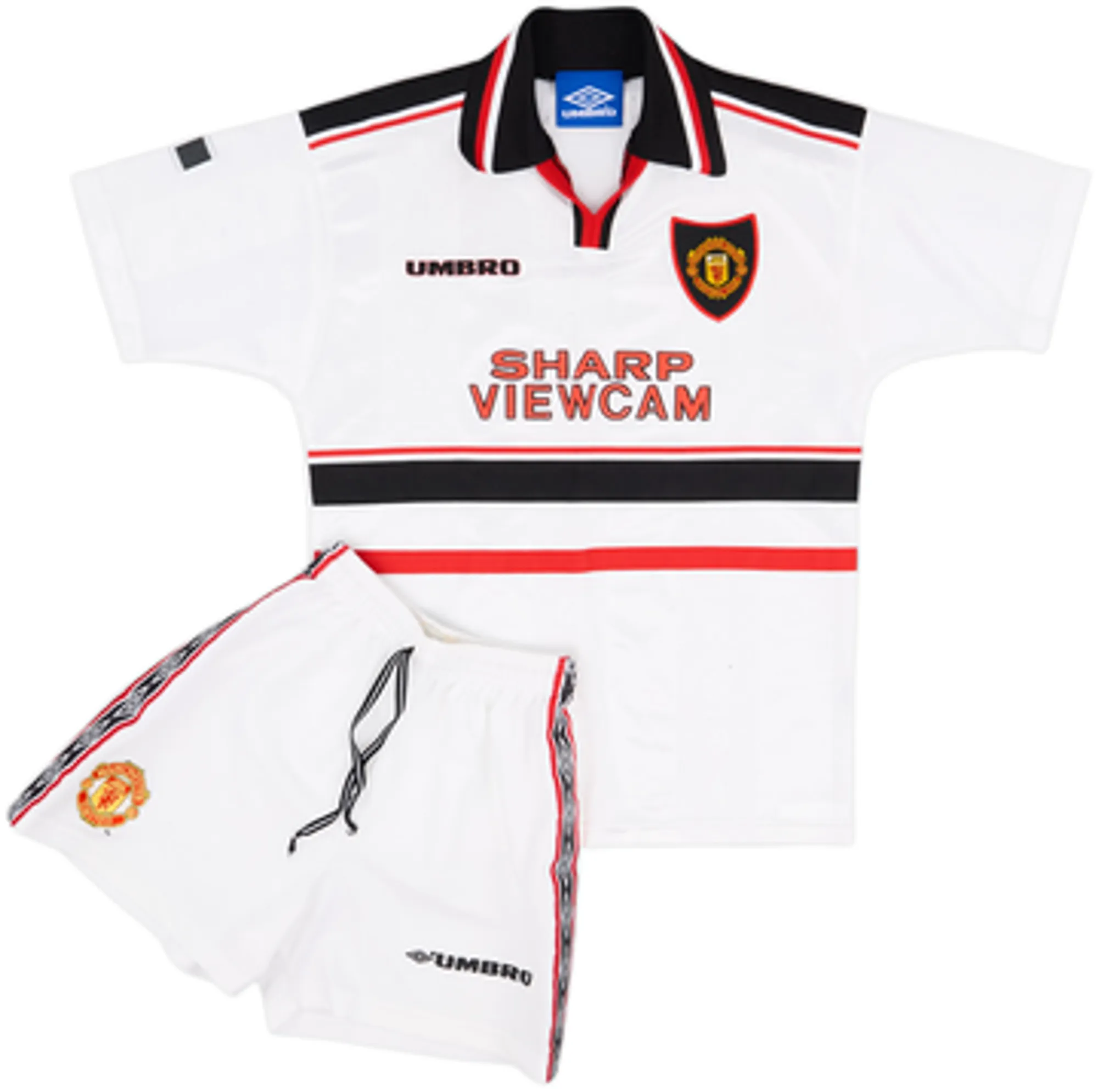 1997-99 Manchester United Away Shirt & Shorts - 8/10 - (M.Boys)