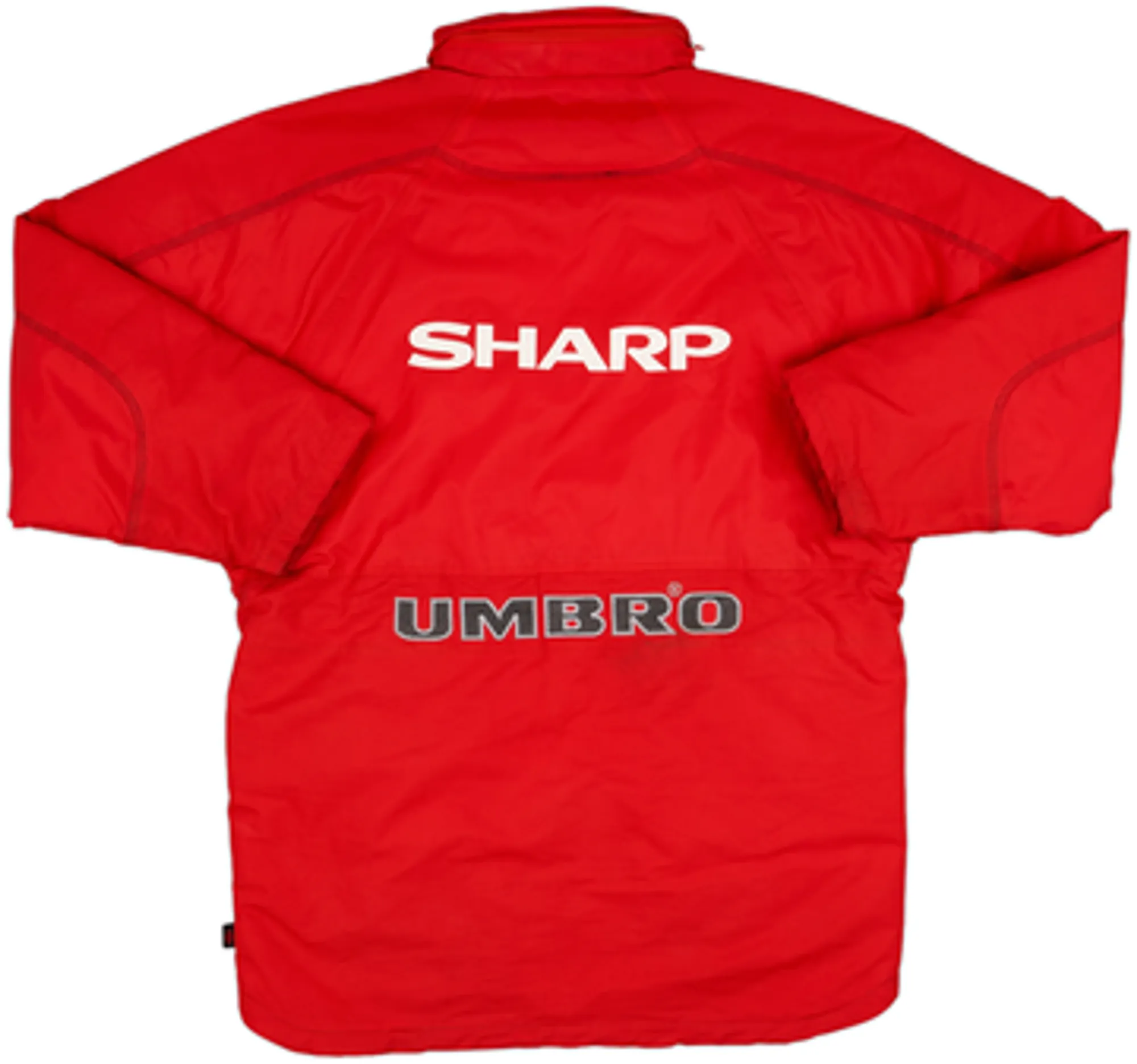 1998-99 Manchester United Umbro Hooded Padded Bench Coat - 8/10 - (Y)