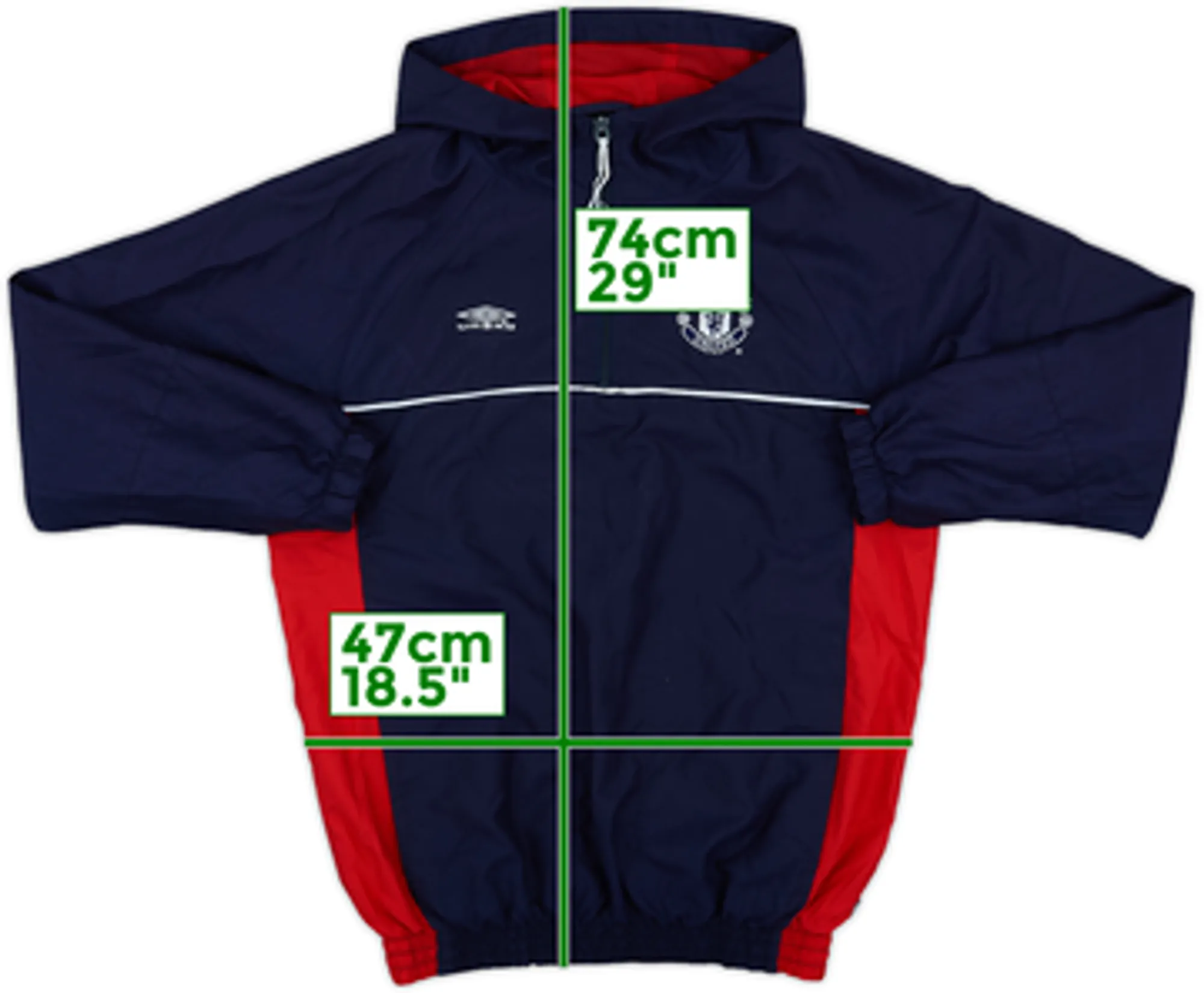 2000-01 Manchester United Umbro Hooded 1/4 Zip Training Top - 8/10 - (L.Boys)