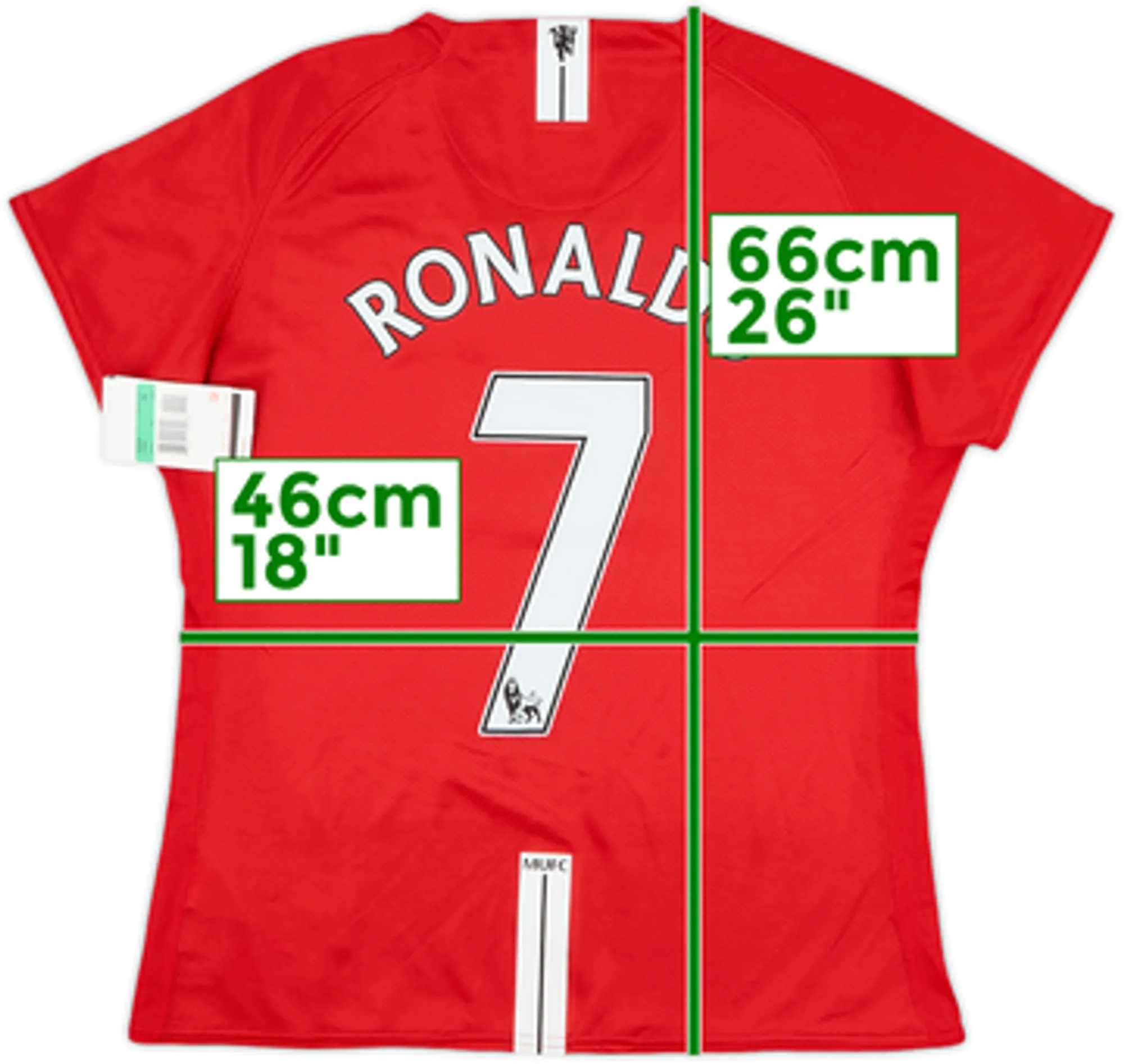 2007-09 Manchester United Home Shirt Ronaldo #7 (Women's XL)