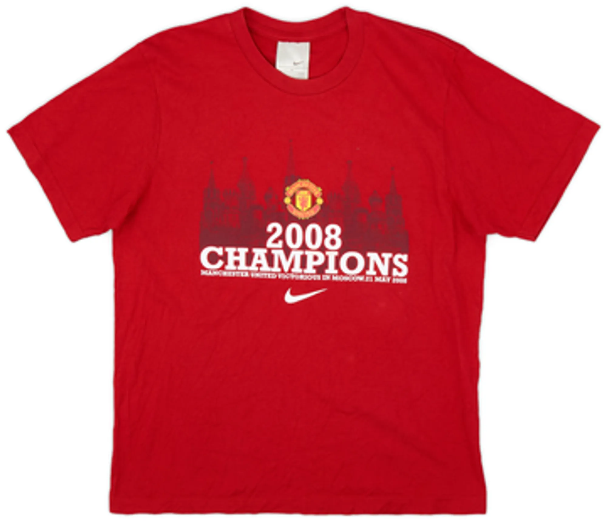 2008-09 Manchester United '2008 Champions' Nike Cotton Tee - 8/10 - (M)