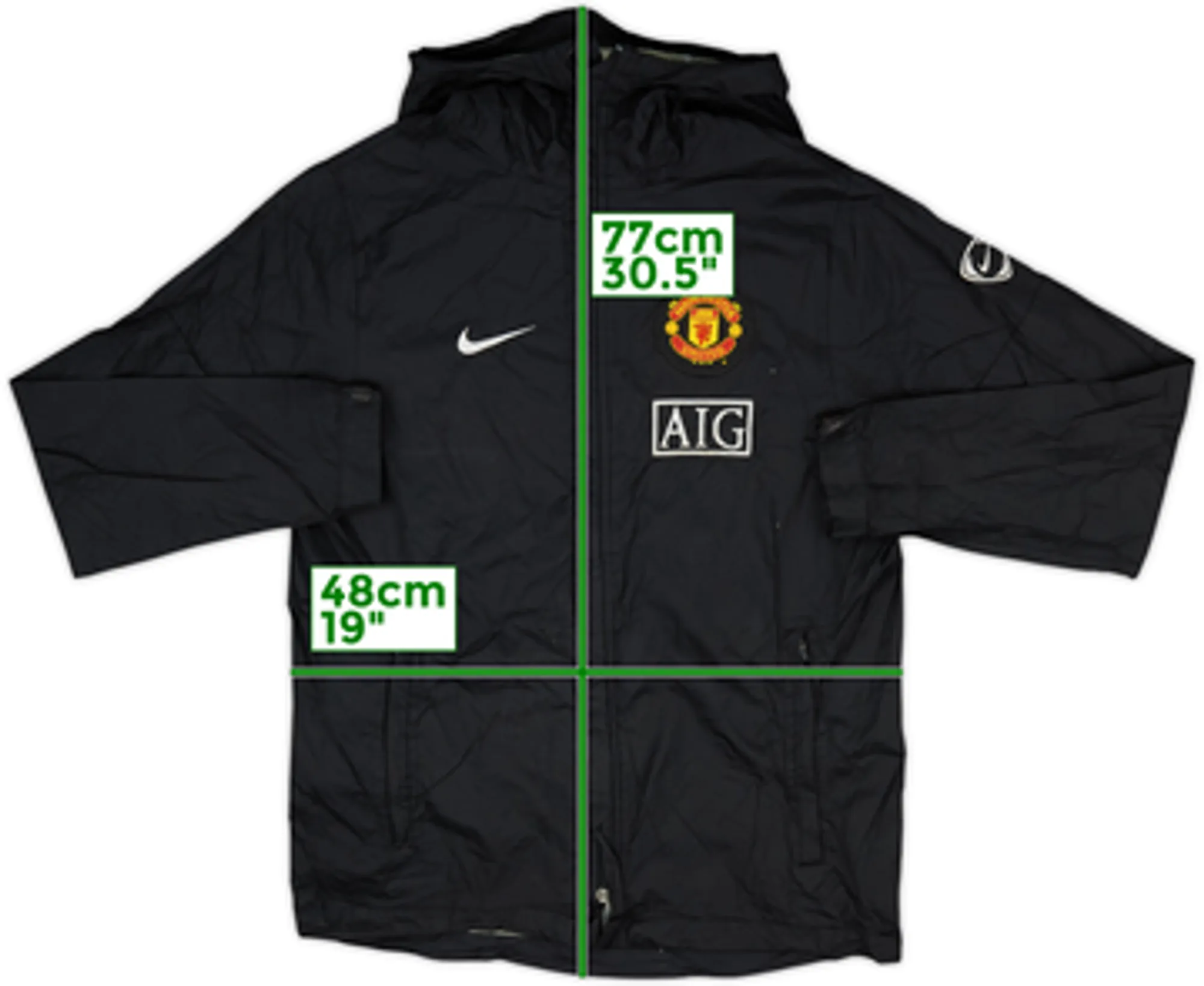 2008-09 Manchester United Nike Hooded Rain Jacket - 8/10 - (S)