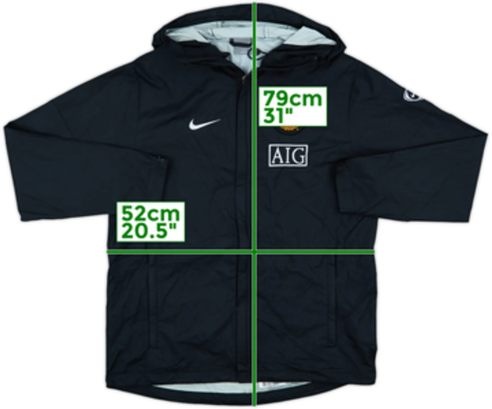 2009-10 Manchester United Nike Hooded Rain Jacket - 6/10 - (S)