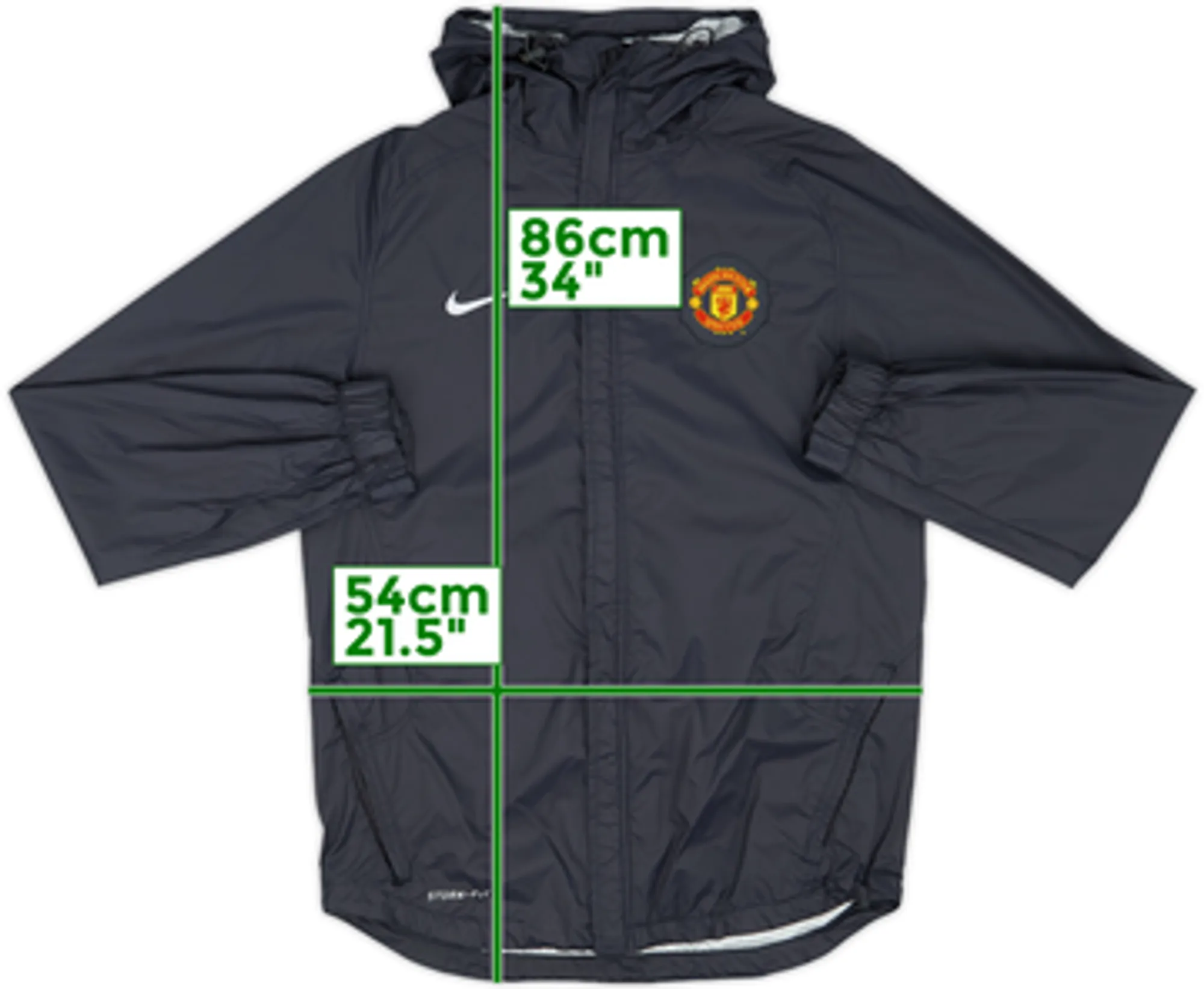 2010-11 Manchester United Nike Hooded Rain Jacket - 6/10 - (M)