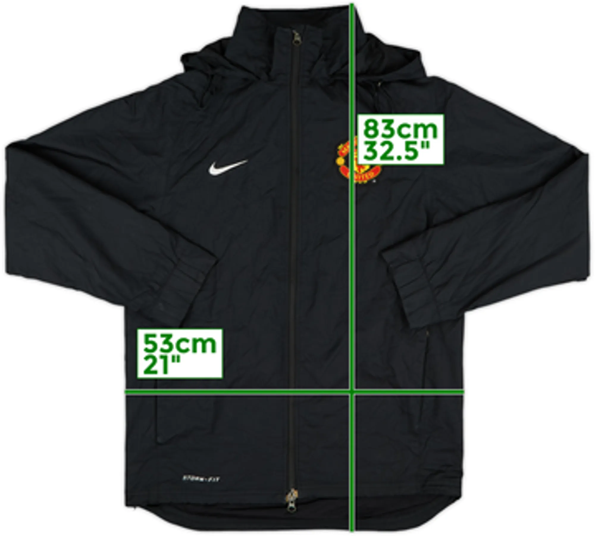 2010-11 Manchester United Nike Hooded Rain Jacket - 8/10 - (L)