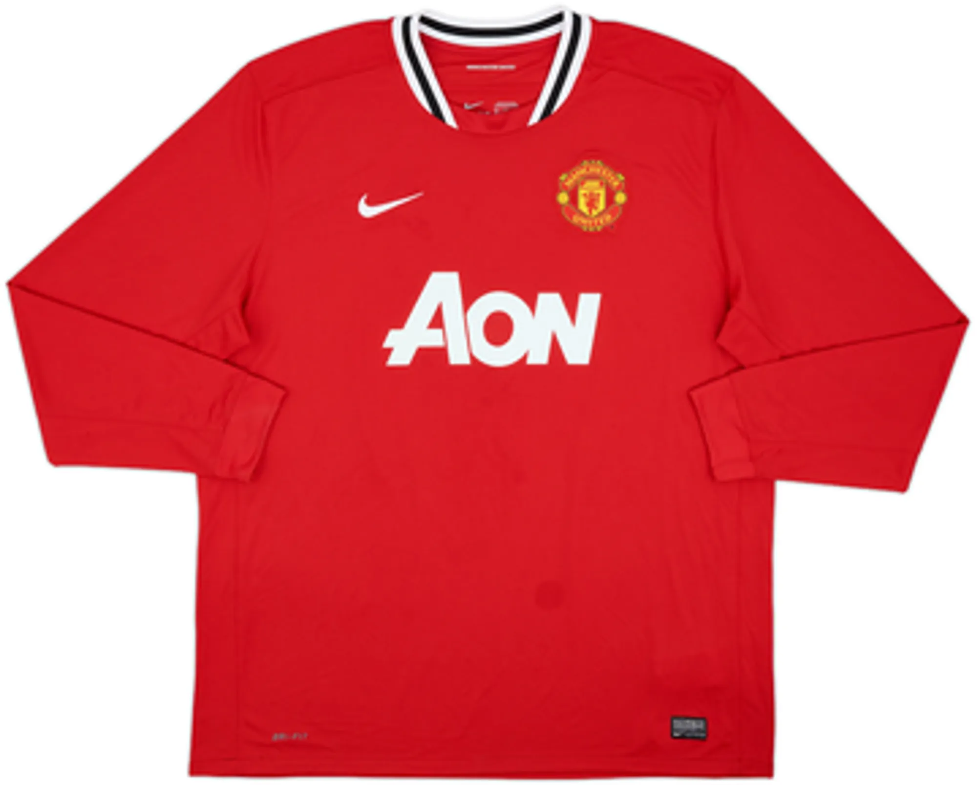 2011-12 Manchester United Home L/S Shirt Rooney #10 - 7/10 - (M.Boys)