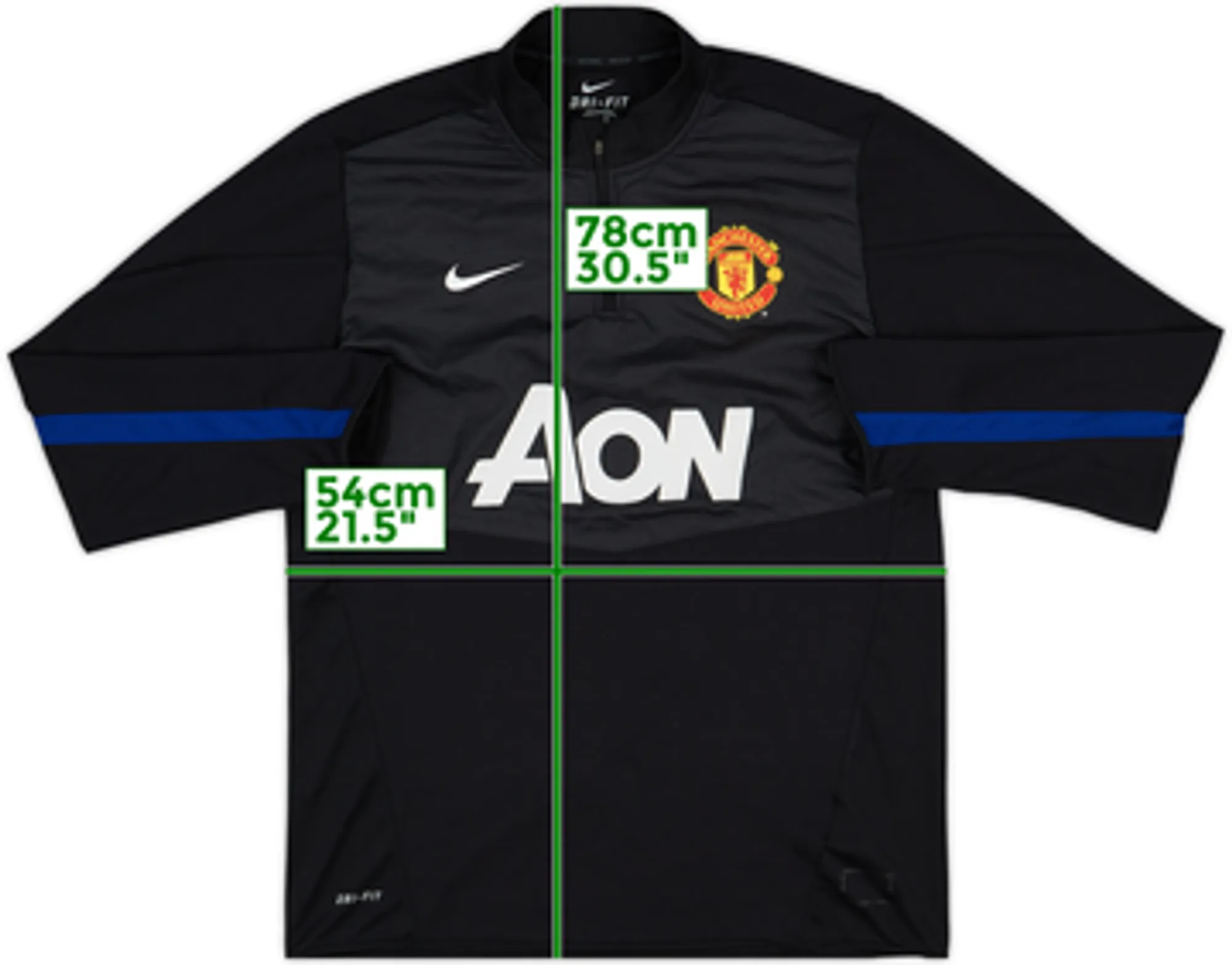 2013-14 Manchester United Nike 1/4 Zip Drill Top - 7/10 - (L)