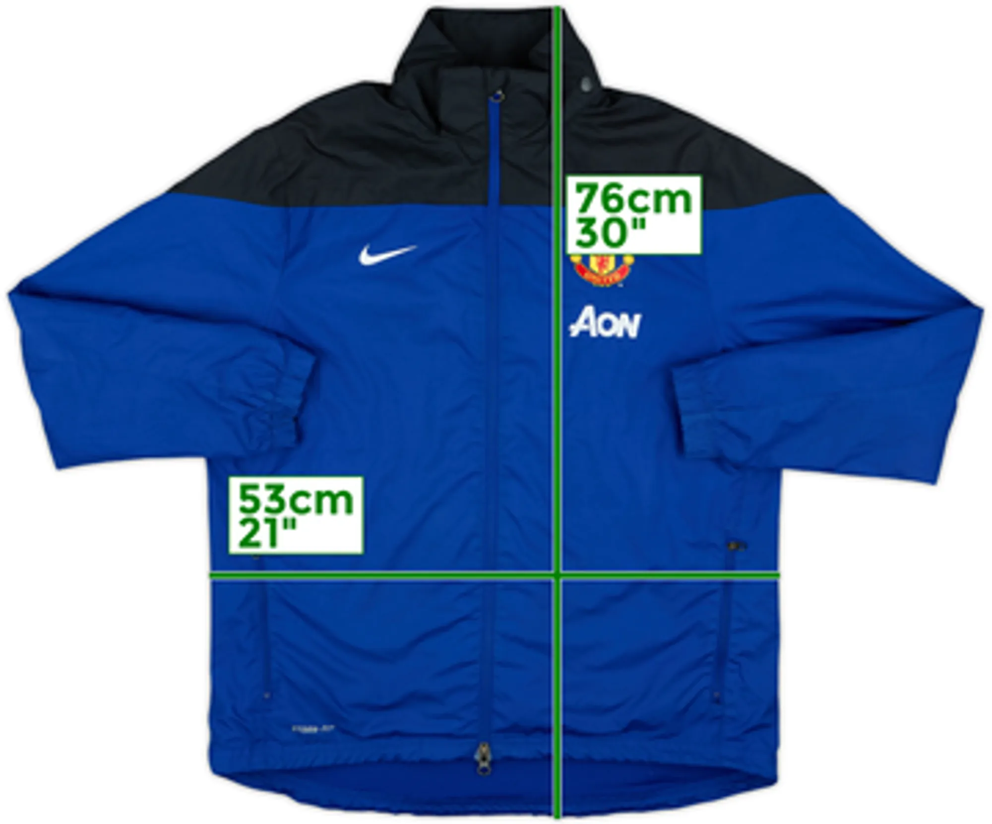 2013-14 Manchester United Nike Hooded Rain Jacket - 8/10 - (L)