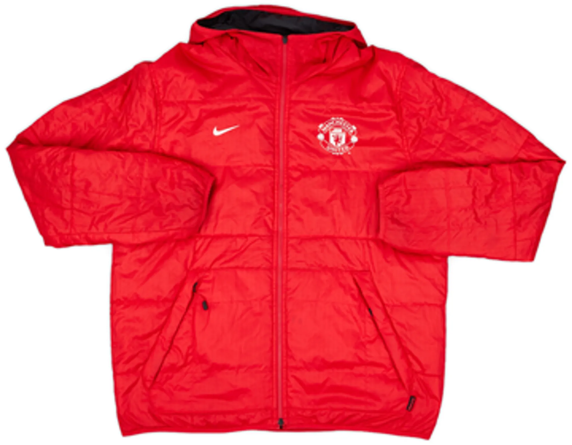 2013-14 Manchester United Nike Reversible Hooded Bench Coat - 8/10 - (XL)