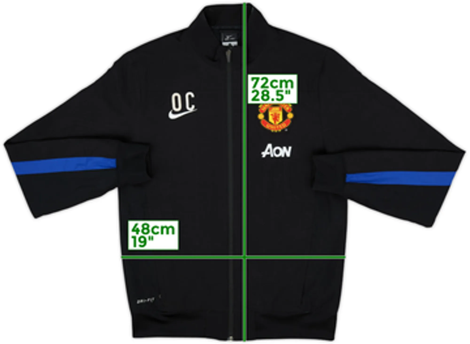2013-14 Manchester United Staff Issue Nike Track Jacket 'OC' - 9/10 - (S)