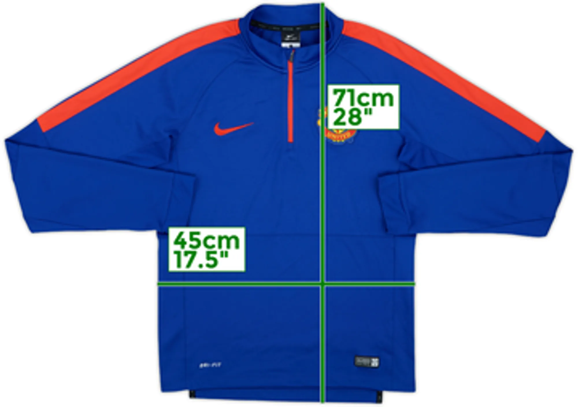 2014-15 Manchester United Nike 1/4 Zip Drill Top - 5/10 - (S)