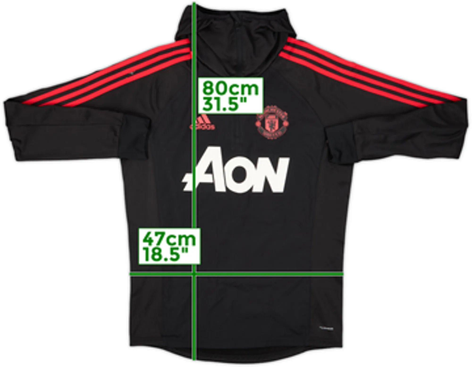 2018-19 Manchester United adidas Player Issue 1/4 Zip Drill Top #3 - 8/10 - (S)