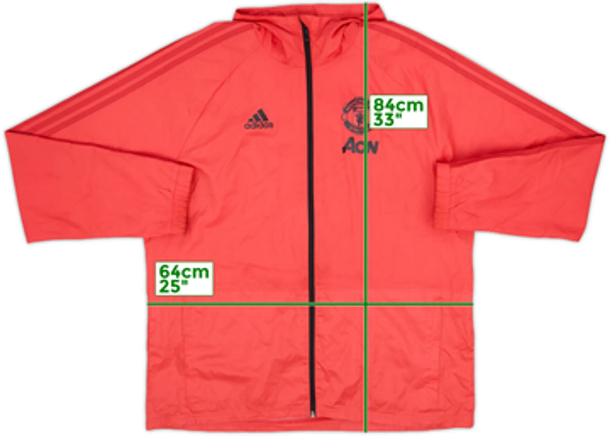 2018-19 Manchester United adidas Hooded Rain Jacket - 8/10 - (S)