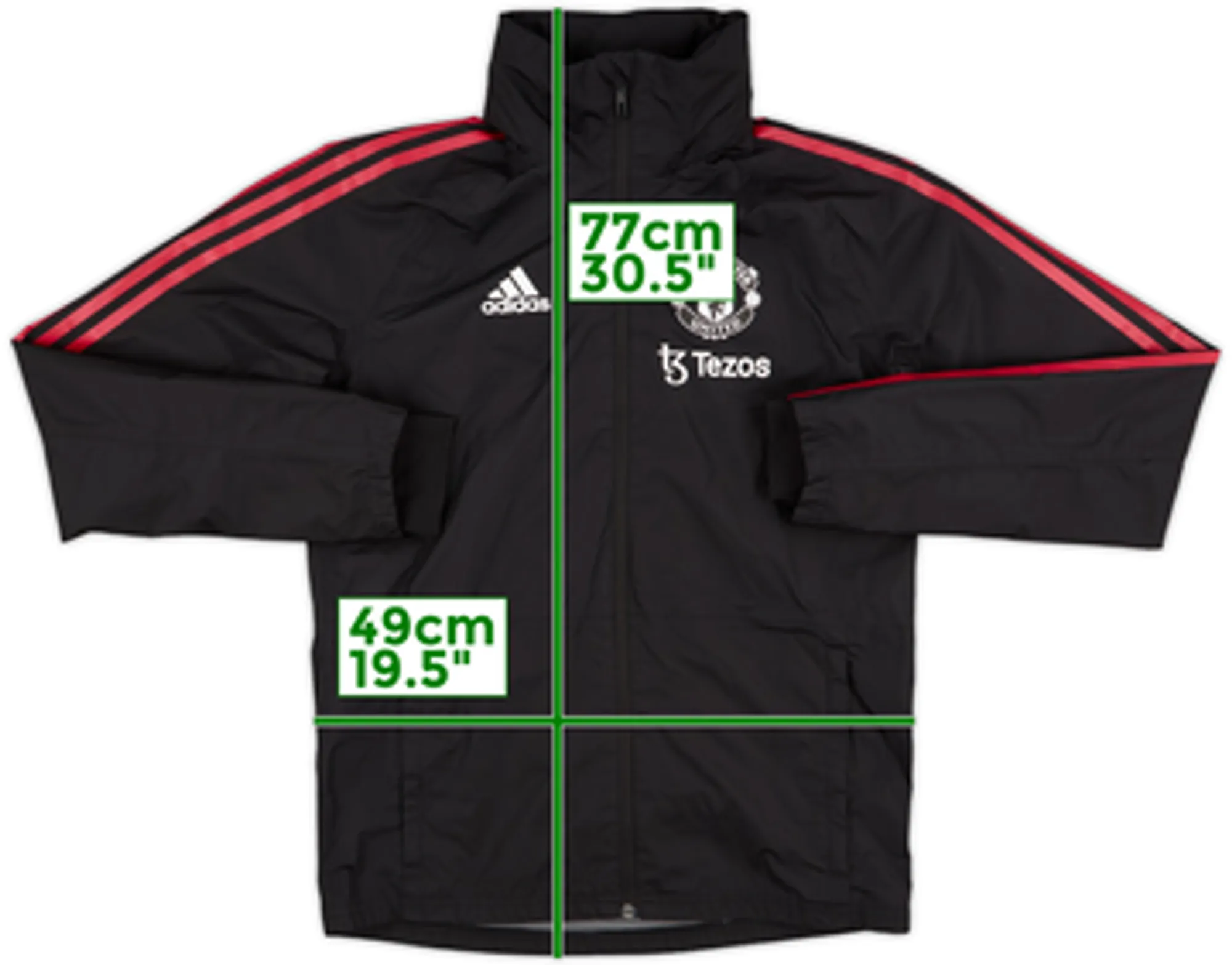 2021-22 Manchester United adidas Hooded Rain Jacket - 10/10 - (S)