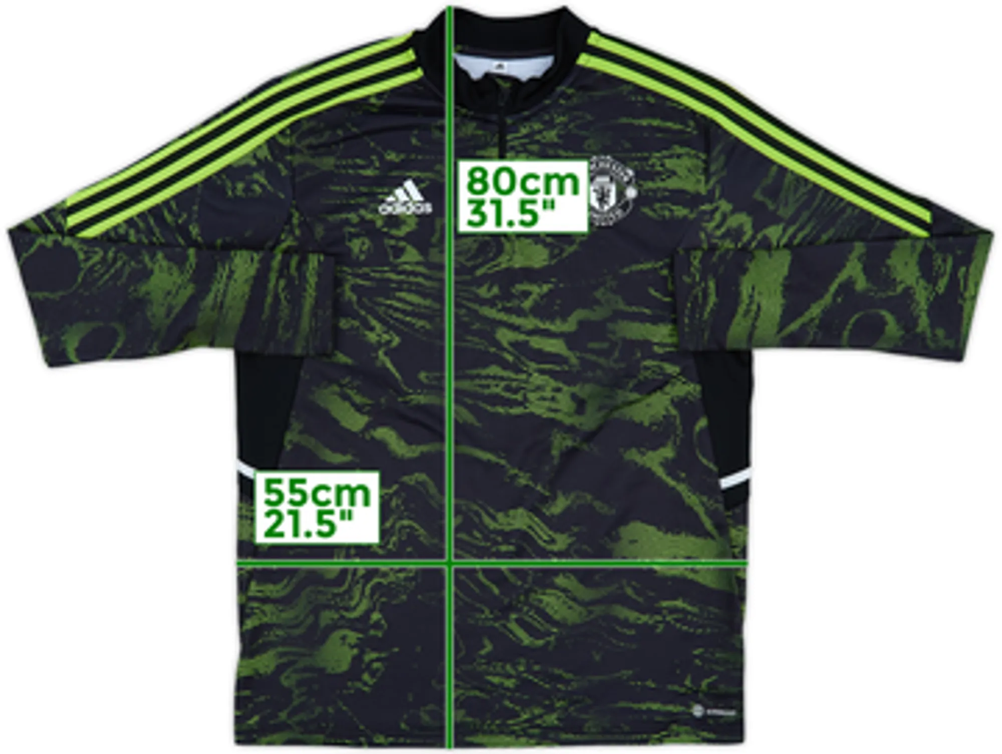 2022-23 Manchester United adidas 1/4 Zip Training Top - 10/10 - (L)