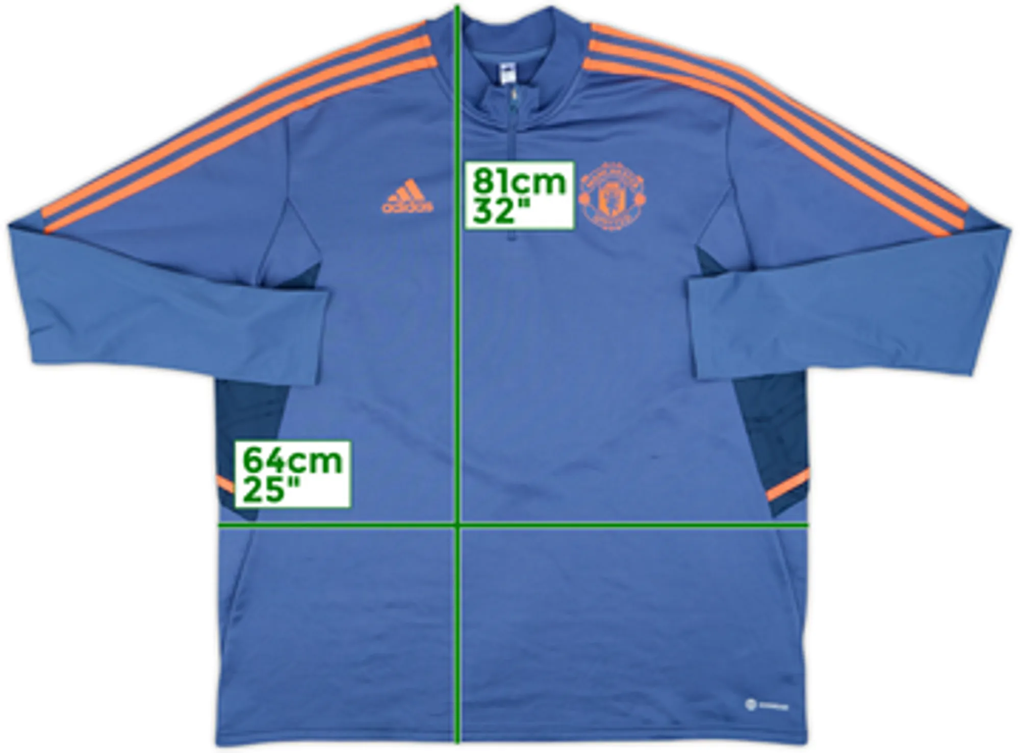 2022-23 Manchester United adidas 1/4 Zip Training Top - 8/10 - (S)