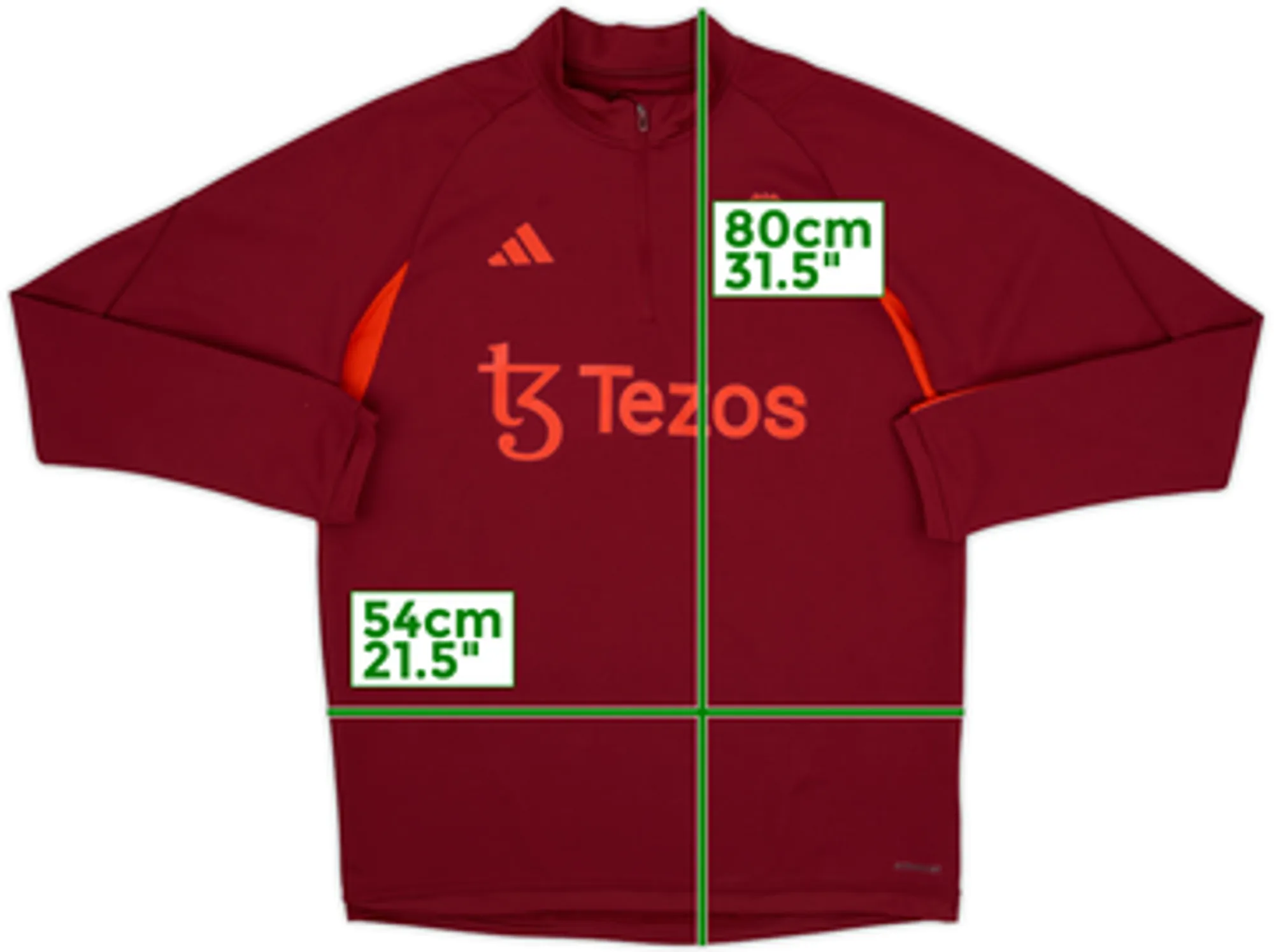 2023-24 Manchester United adidas 1/4 Zip Drill Top - 10/10 - (L)