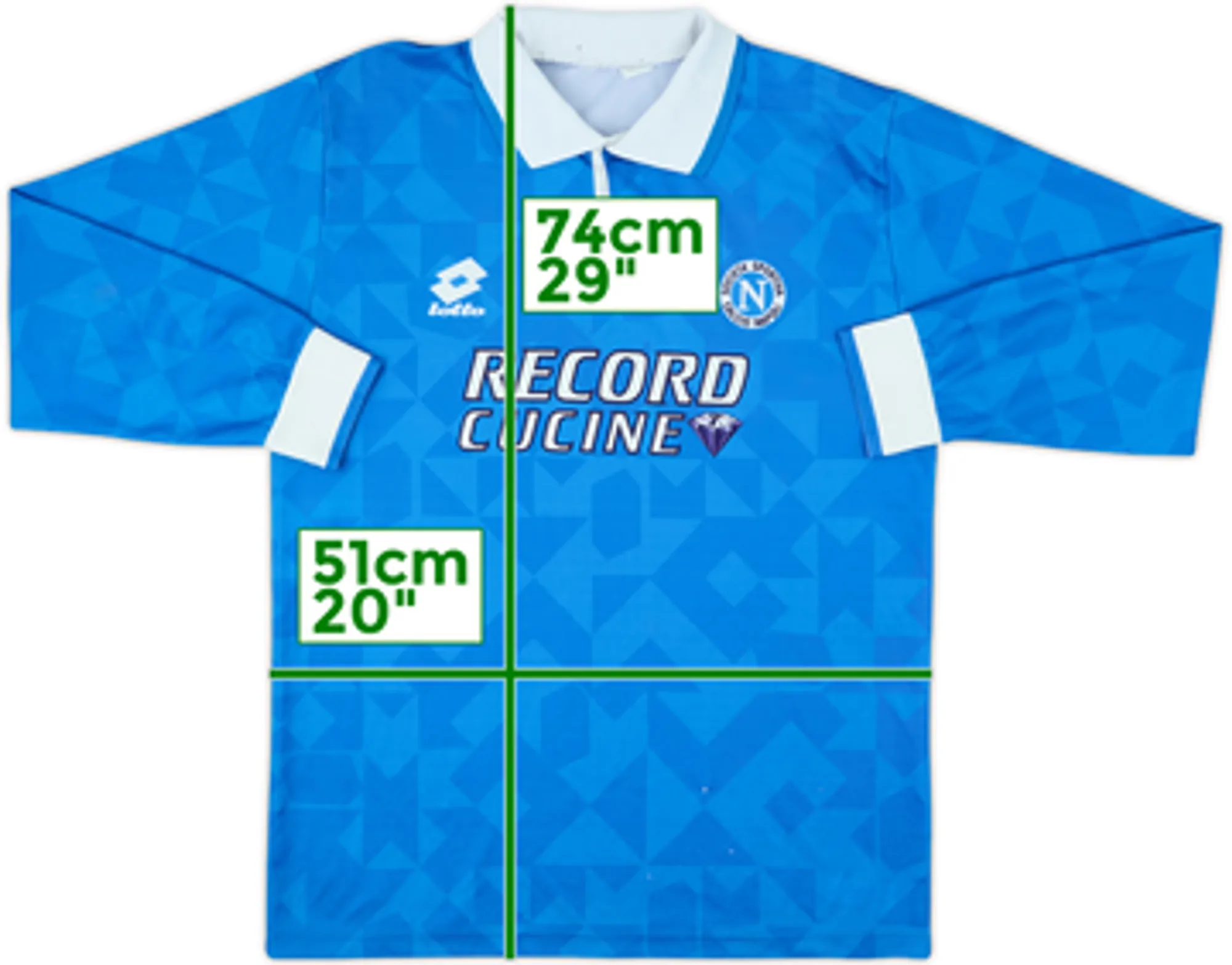 1994-96 Napoli Home L/S Shirt - 6/10 - (L)