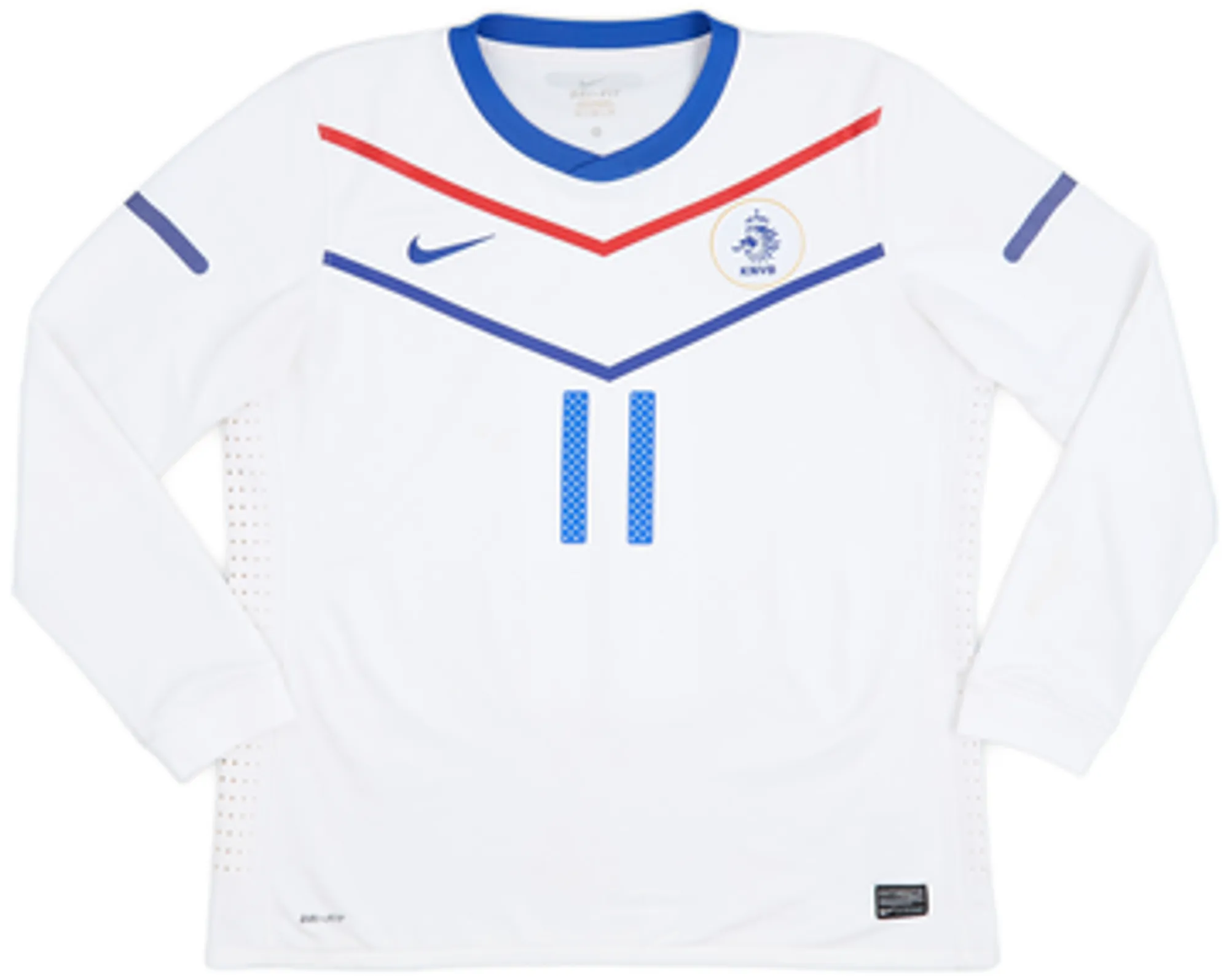 2010-11 Netherlands Player Issue Away L/S Shirt Robben #11 - 6/10 - (XL)