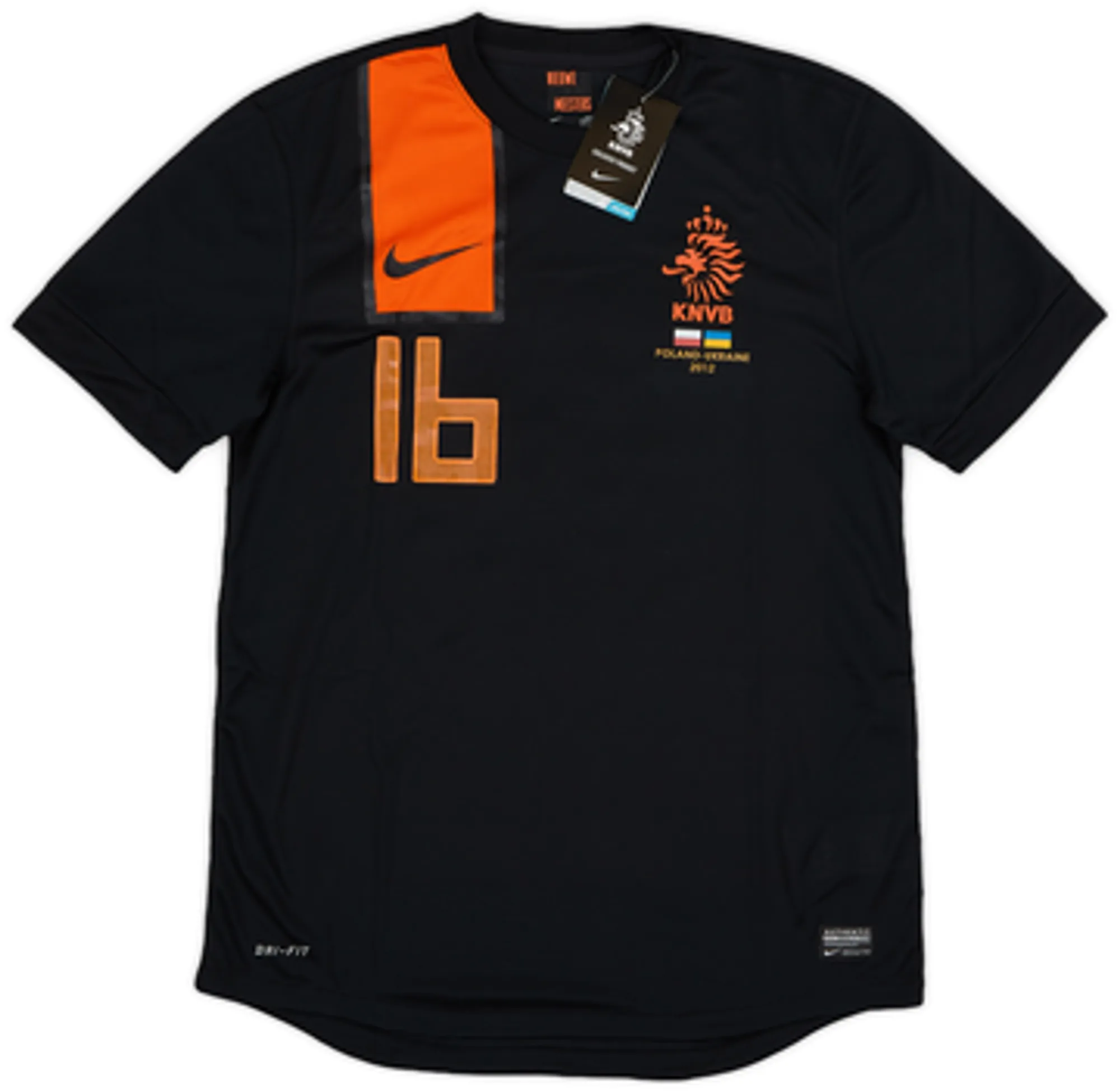 2012-13 Netherlands 'Poland-Ukraine 2012' Away Shirt v.Persie #16 (M)
