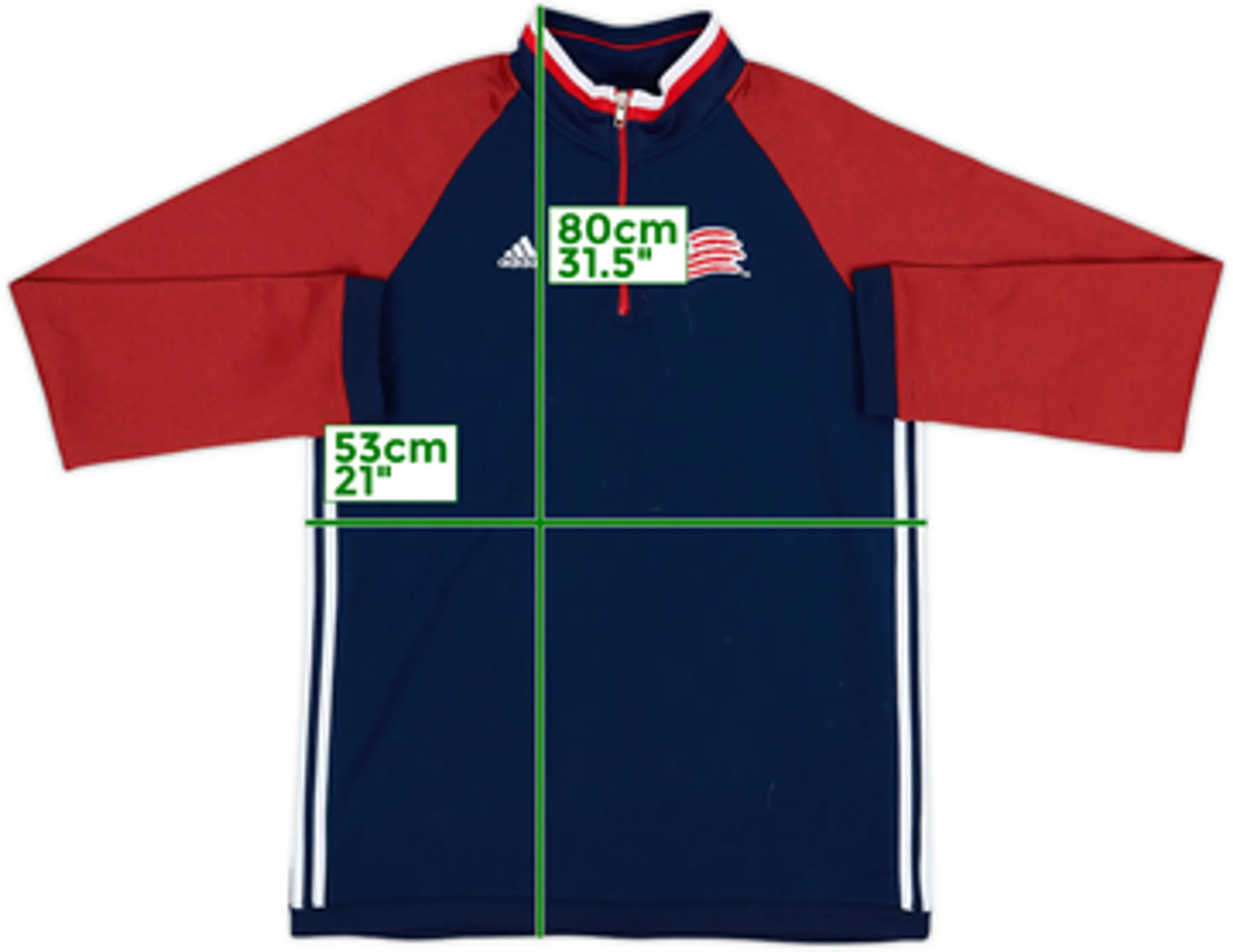 2015-16 New England Revolution adidas 1/4 Zip Drill Top - 9/10 - (Women's XL)