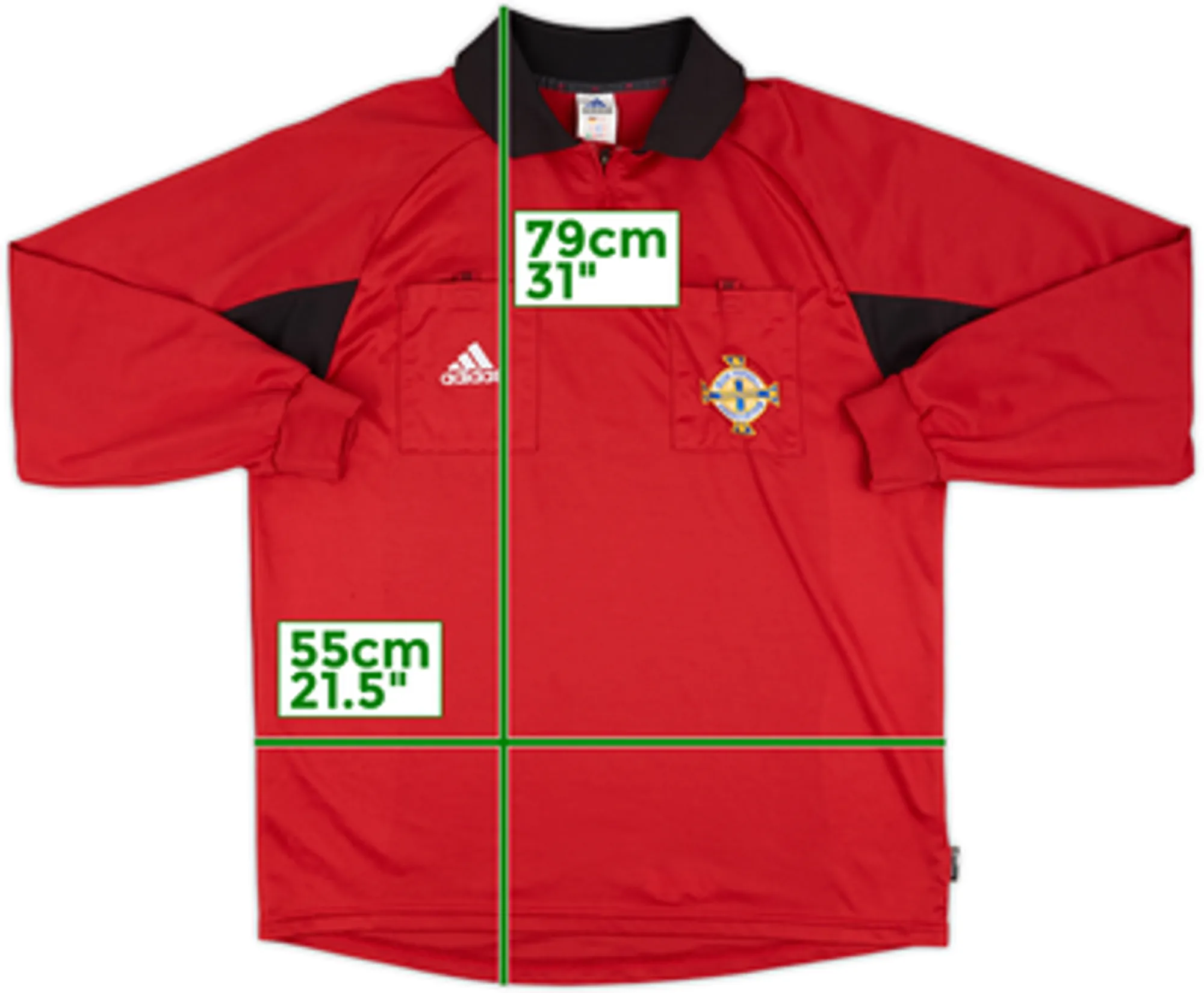 2002-03 Northern Ireland adidas Referee L/S Shirt - 9/10 - (L)