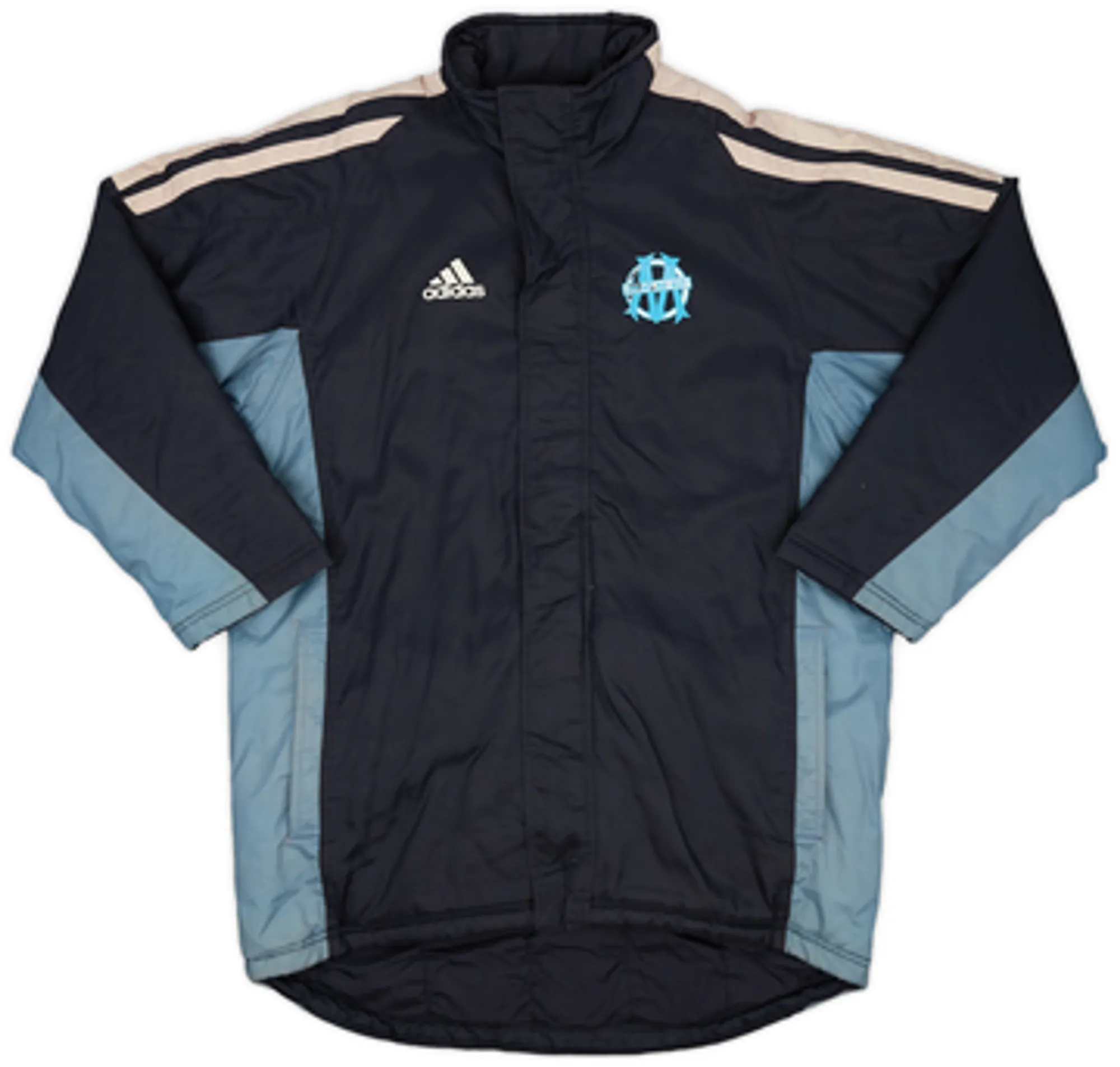 2000-01 Olympique Marseille adidas Padded Bench Coat - 5/10 - (M/L)