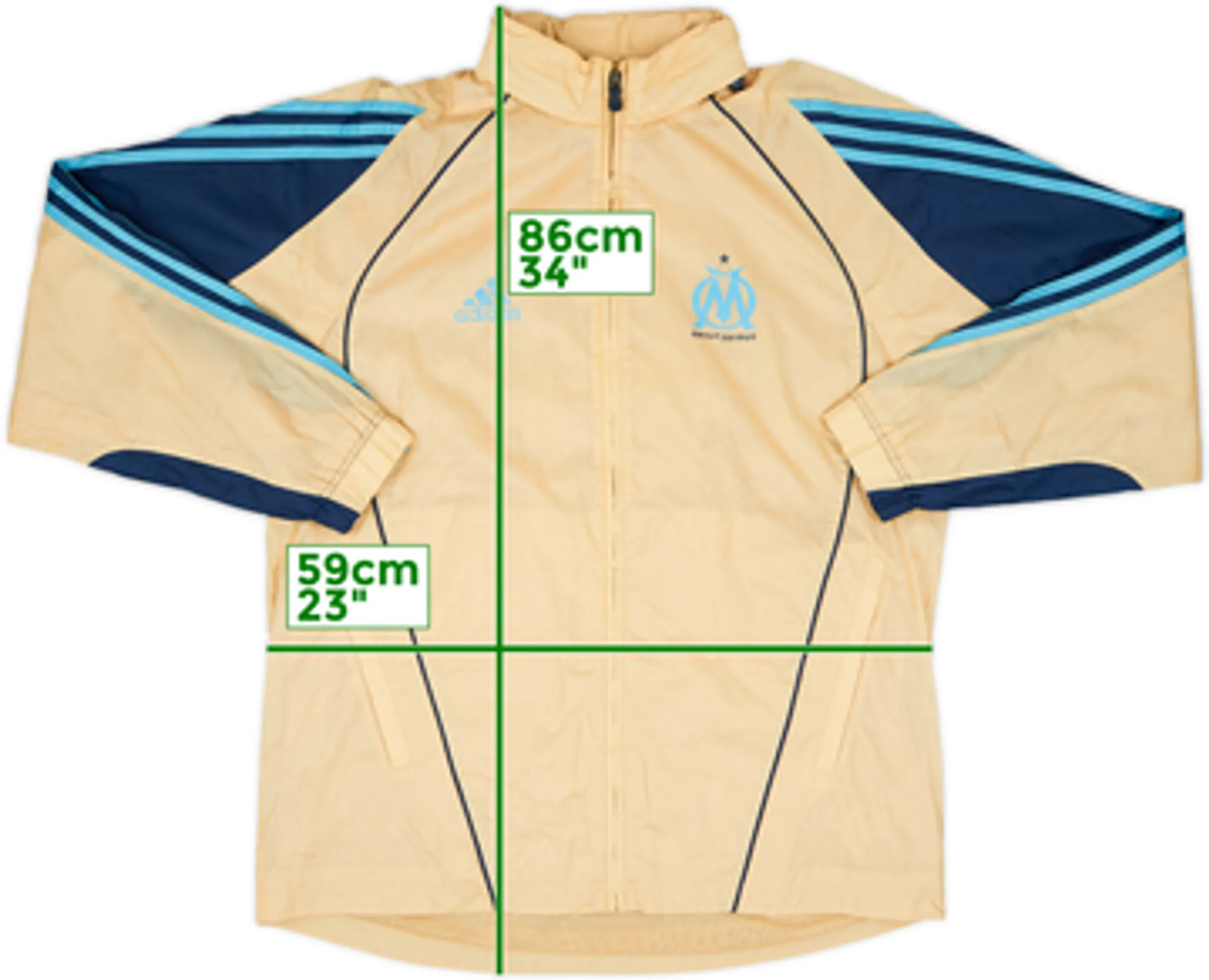 2005-06 Olympique Marseille adidas Hooded Rain Jacket - 6/10 - (M)