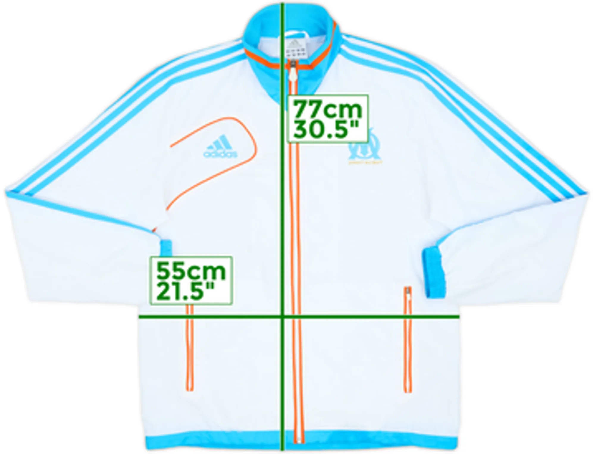 2012-13 Olympique Marseille adidas Track Jacket - 7/10 - (L/XL)