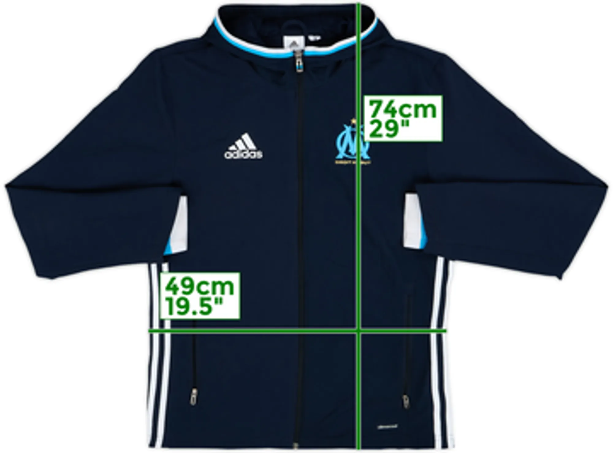 2016-17 Olympique Marseille adidas Hooded Track Jacket - 8/10 - (S)