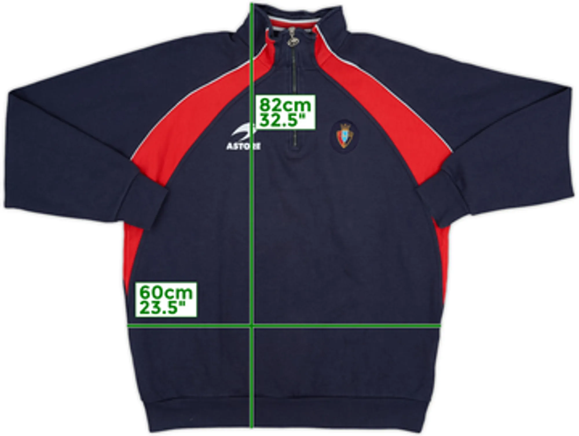 2000-01 Osasuna Astore 1/4 Zip Drill Top - 8/10 - (XL)