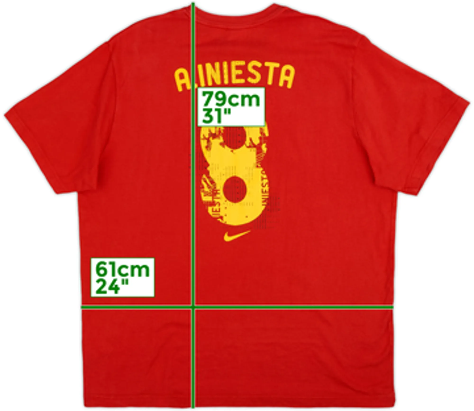 2010 Spain Nike Cotton Tee A. Iniesta #8 - 10/10 - (XXL)