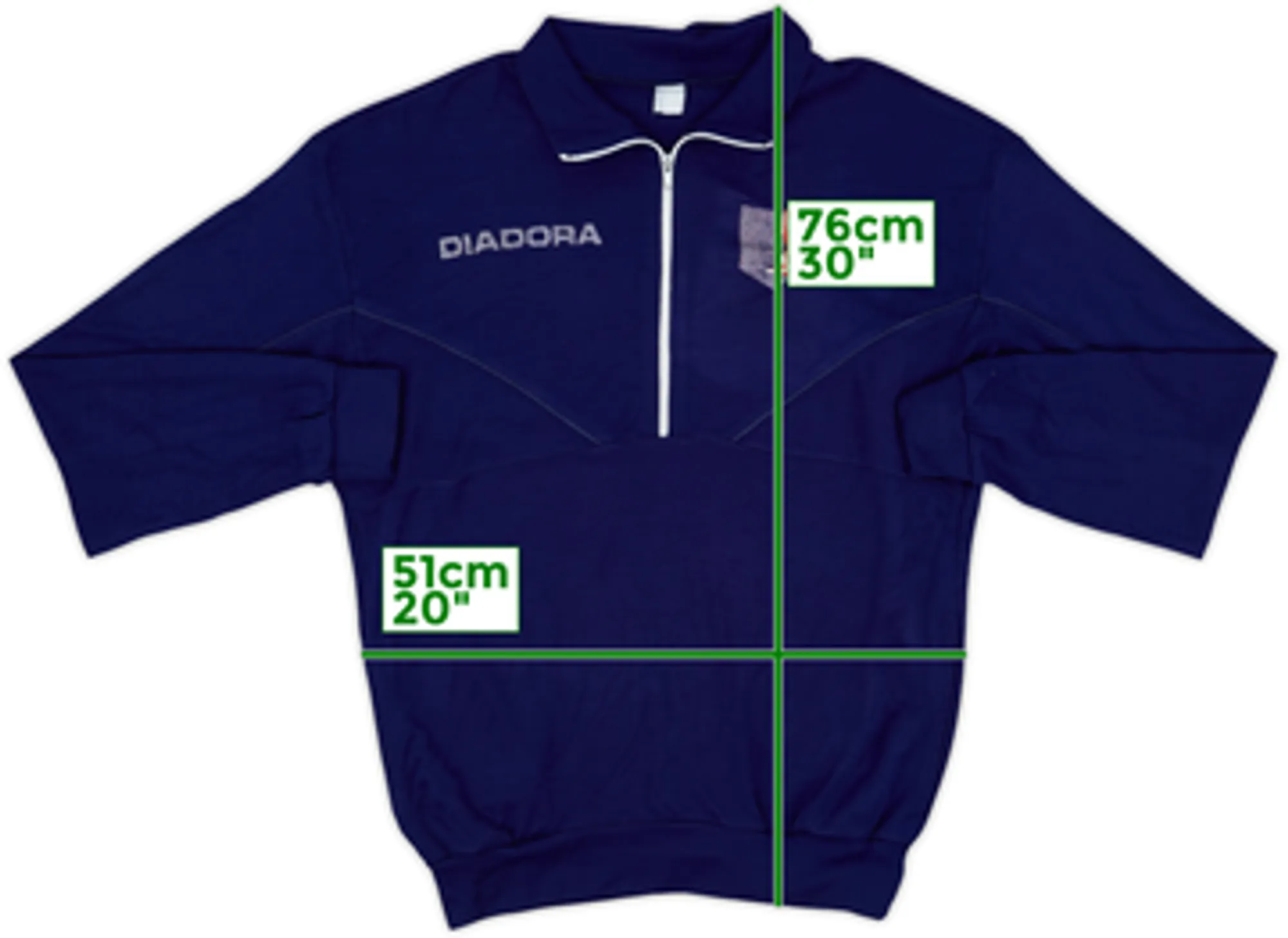 1997-99 Padova Diadora 1/2 Zip Drill Top - 3/10 - (L)