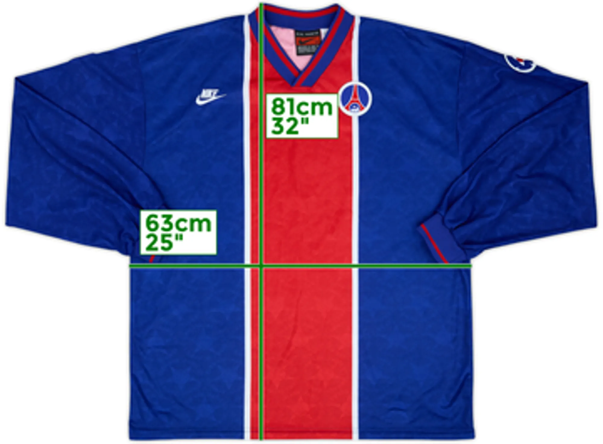1995-96 Paris Saint-Germain Player Issue Home L/S Shirt - 8/10 - (XXL)