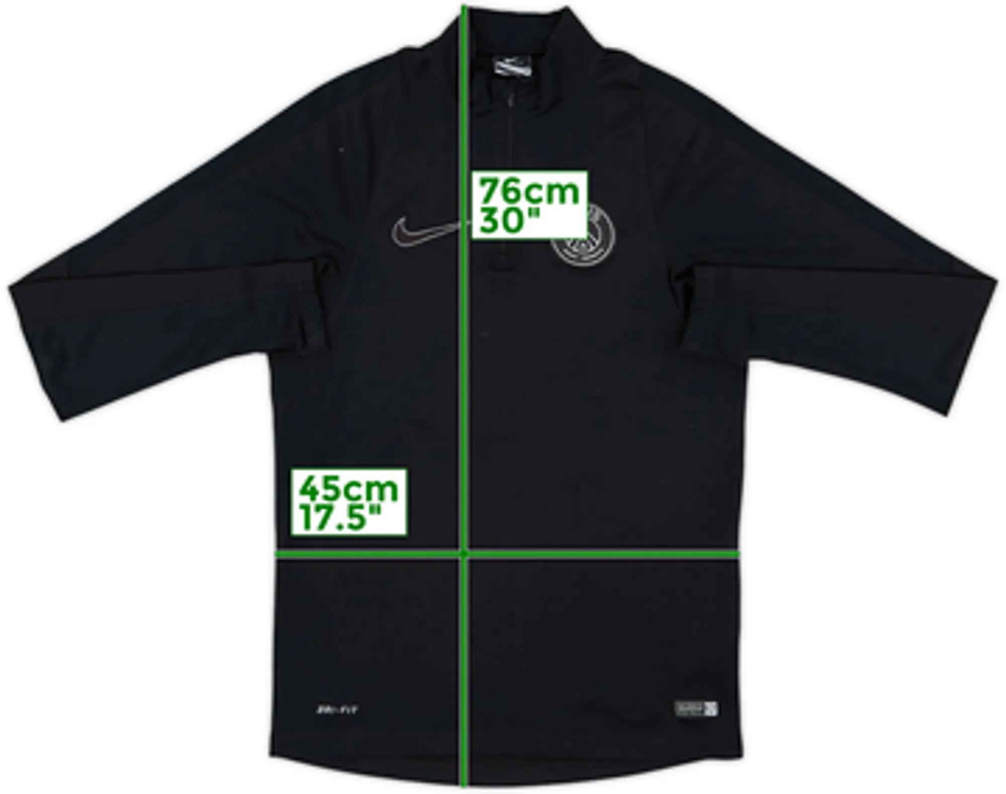2015-16 Paris Saint-Germain Nike 1/4 Zip Drill Top - 8/10 - (L)