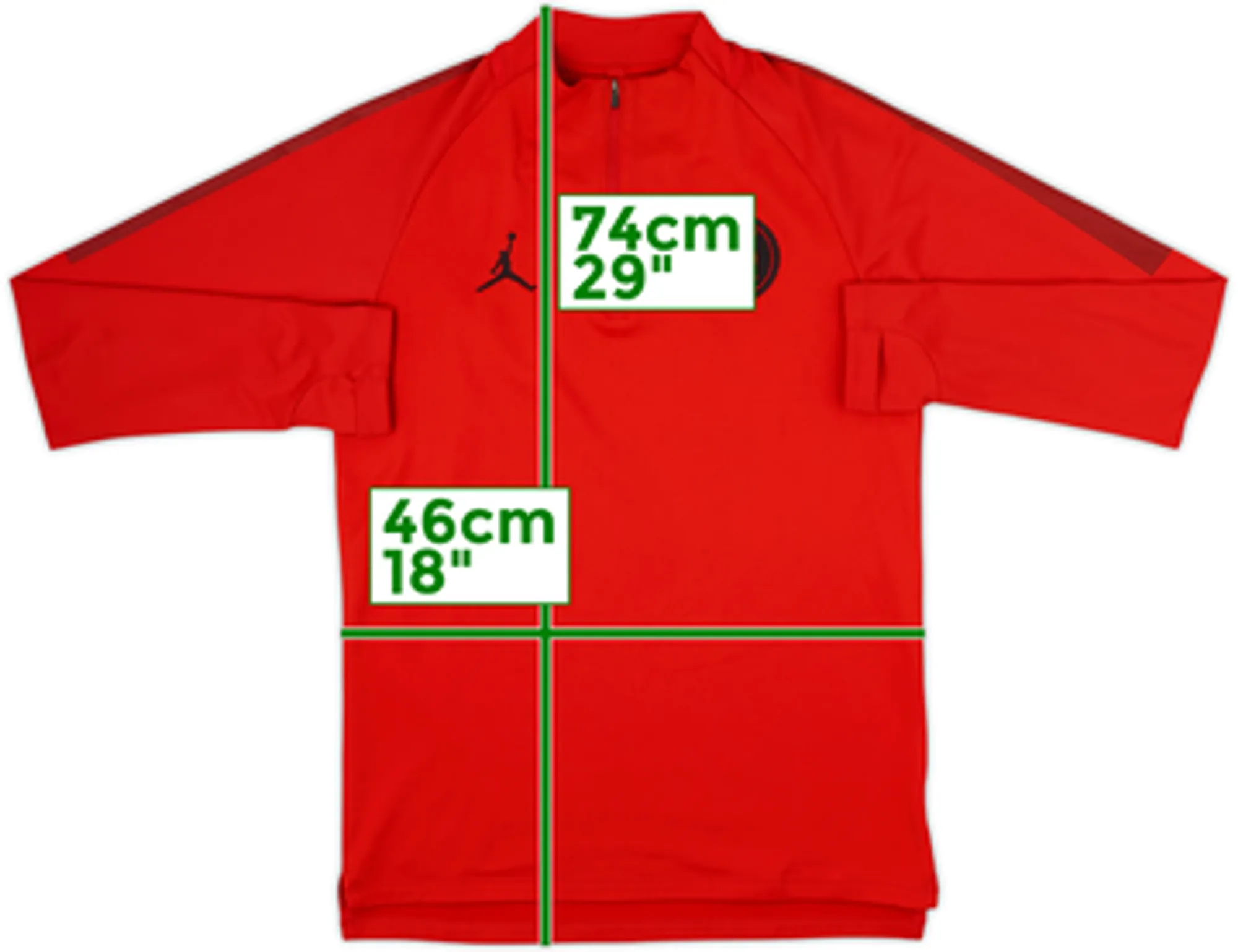 2018-19 Paris Saint-Germain Nike Jordan 1/4 Zip Drill Top - 8/10 - (M)