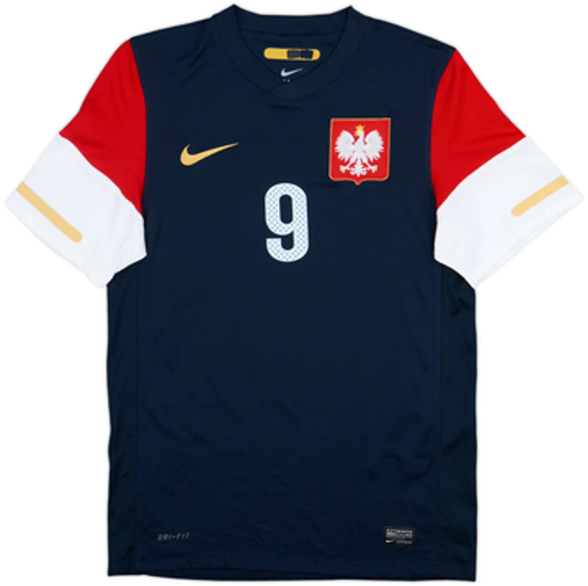 2010-12 Poland Away Shirt Lewandowski #9 - 8/10 - (S)
