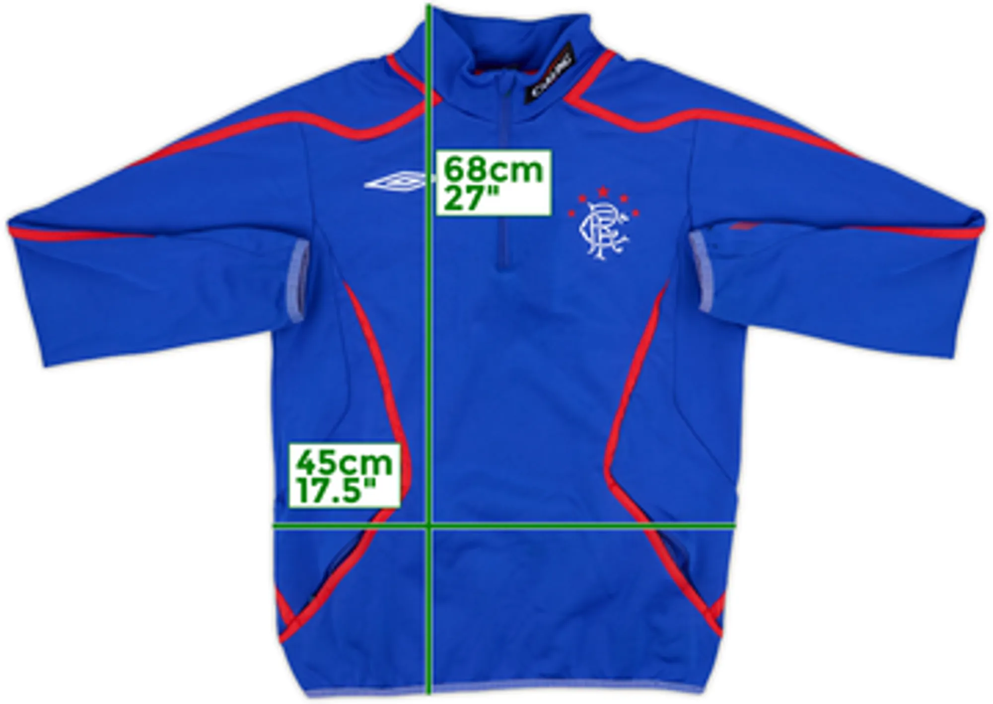 2005-06 Rangers Umbro 1/4 Zip Track Jacket - 6/10 - (S)