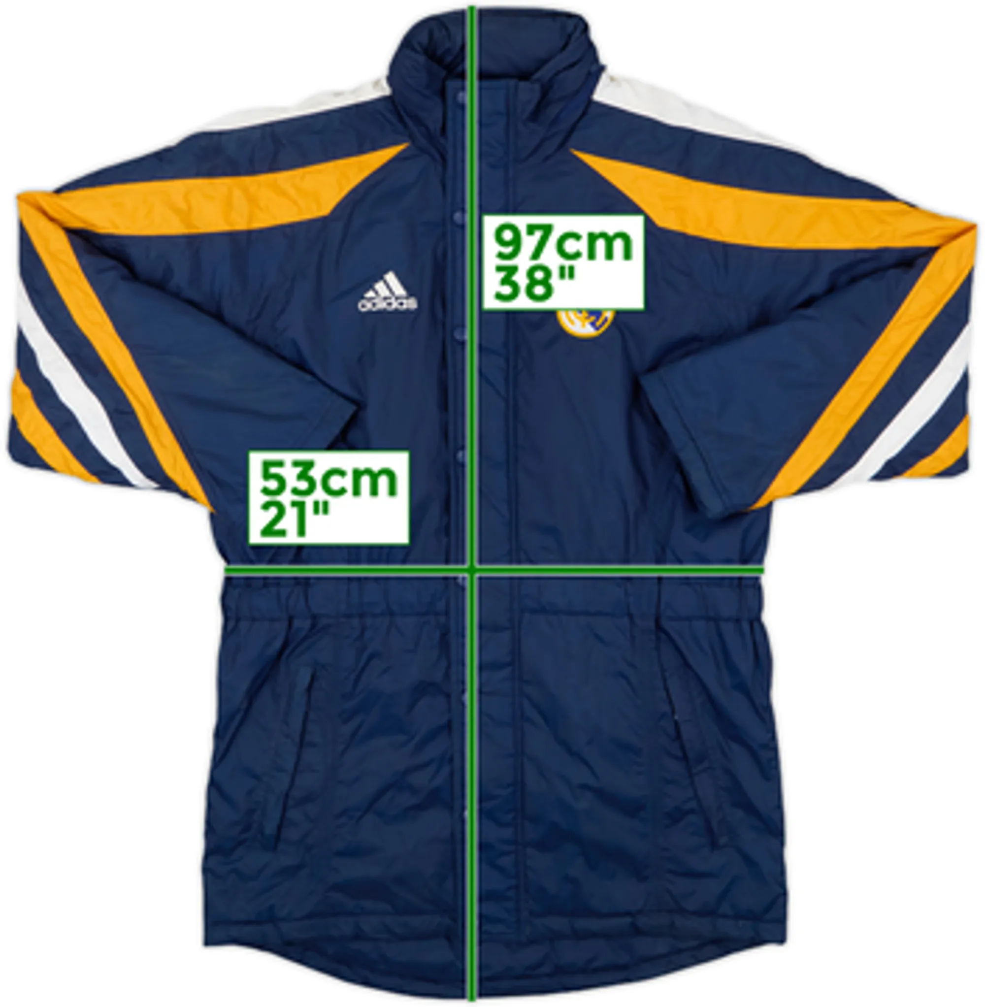 1998-99 Real Madrid adidas Padded Bench Coat - 9/10 - (S)