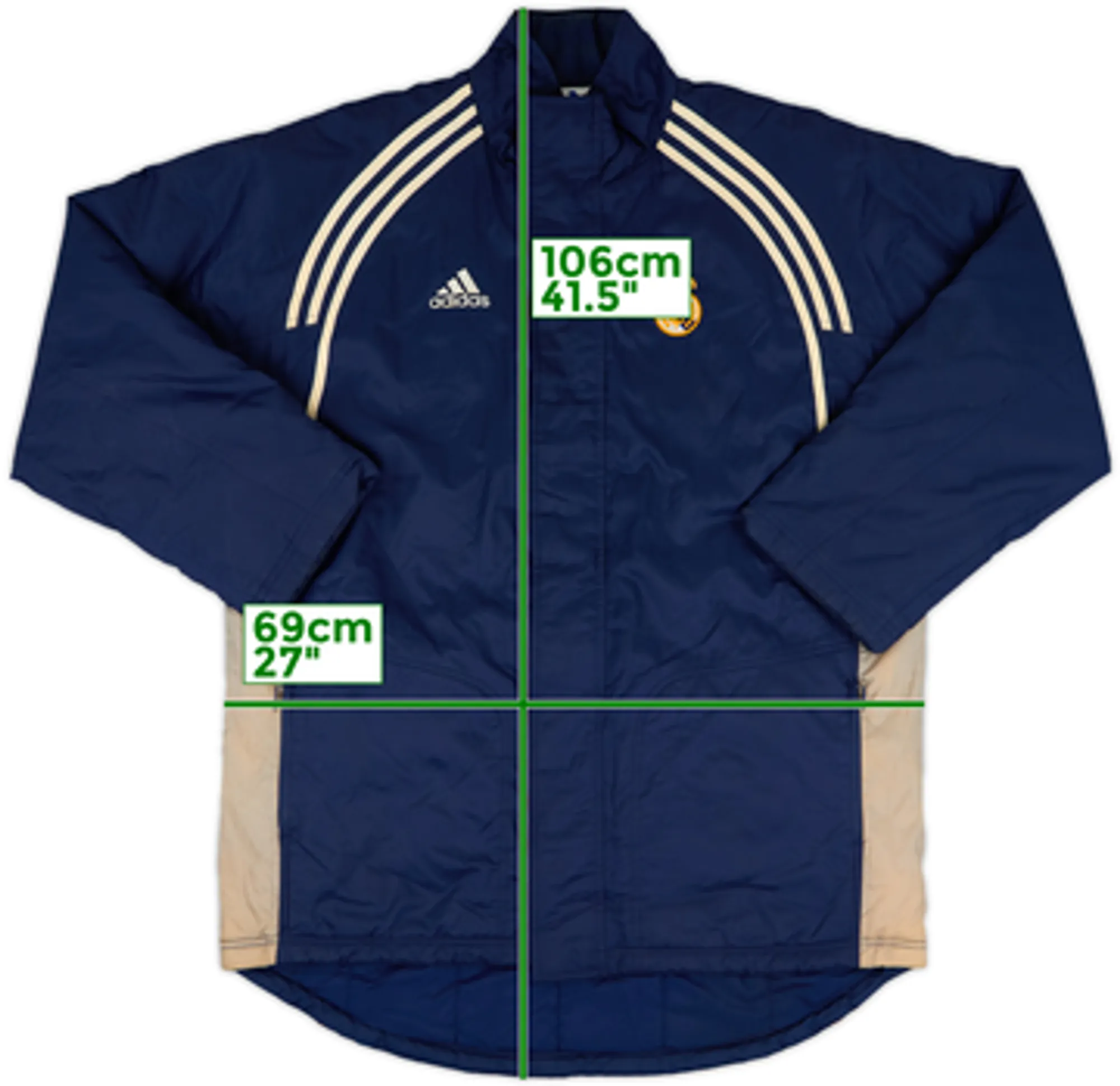 2000-01 Real Madrid adidas Padded Bench Coat - 8/10 - (L/XL)