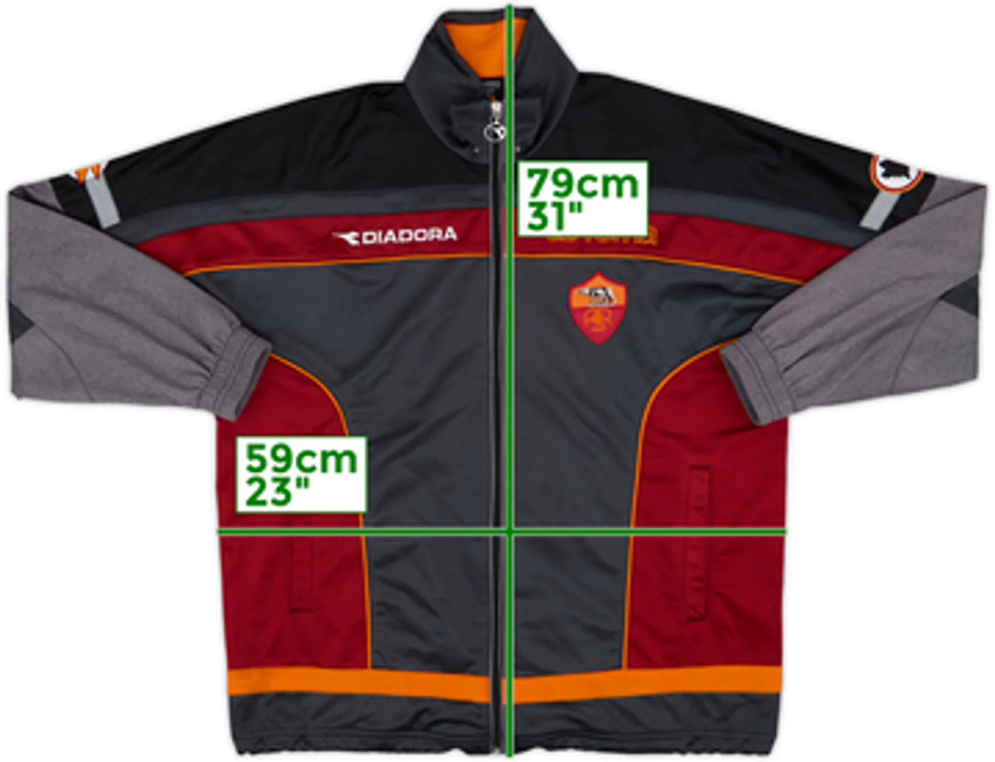 1999-00 Roma Diadora Track Jacket - 8/10 - (M.Boys)