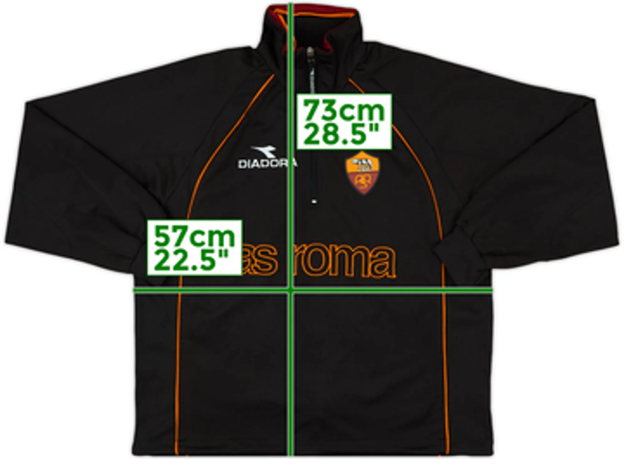 1999-00 Roma Diadora 1/4 Zip Drill Top - 8/10 - (XL)