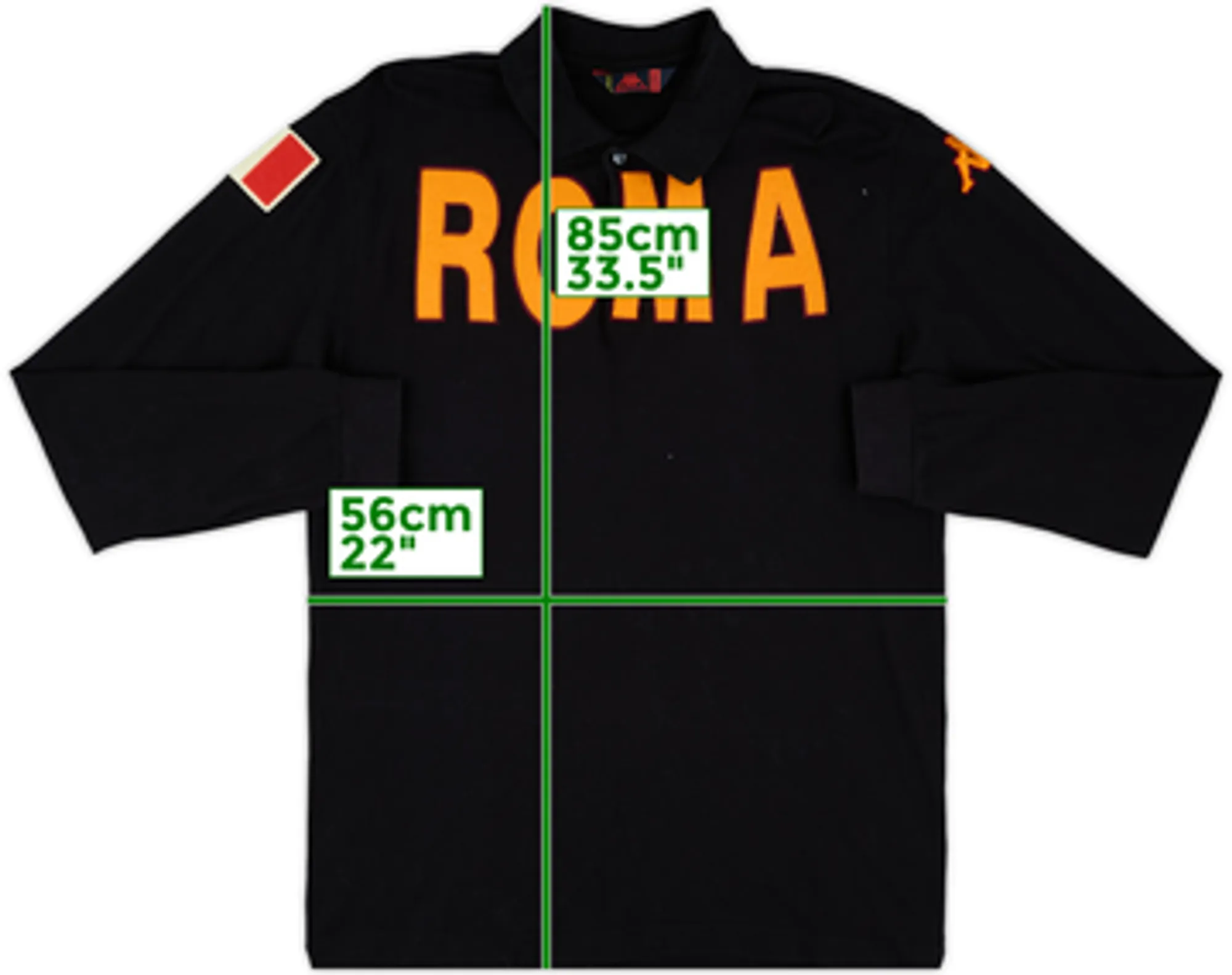 2008-09 Roma Kappa Polo L/S Shirt - 7/10 - (L)