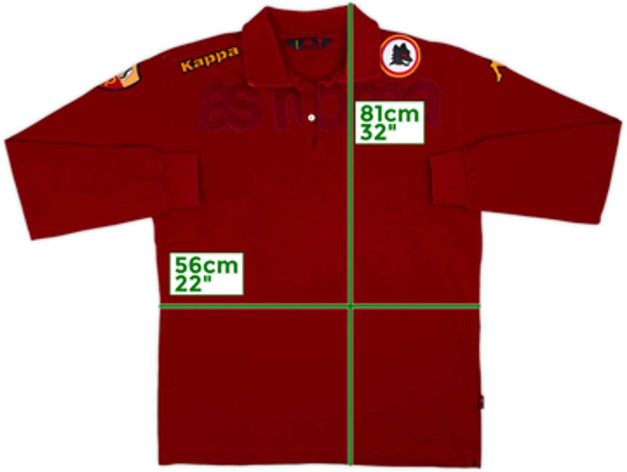 2009-10 Roma Kappa Polo L/S Shirt - 6/10 - (M)