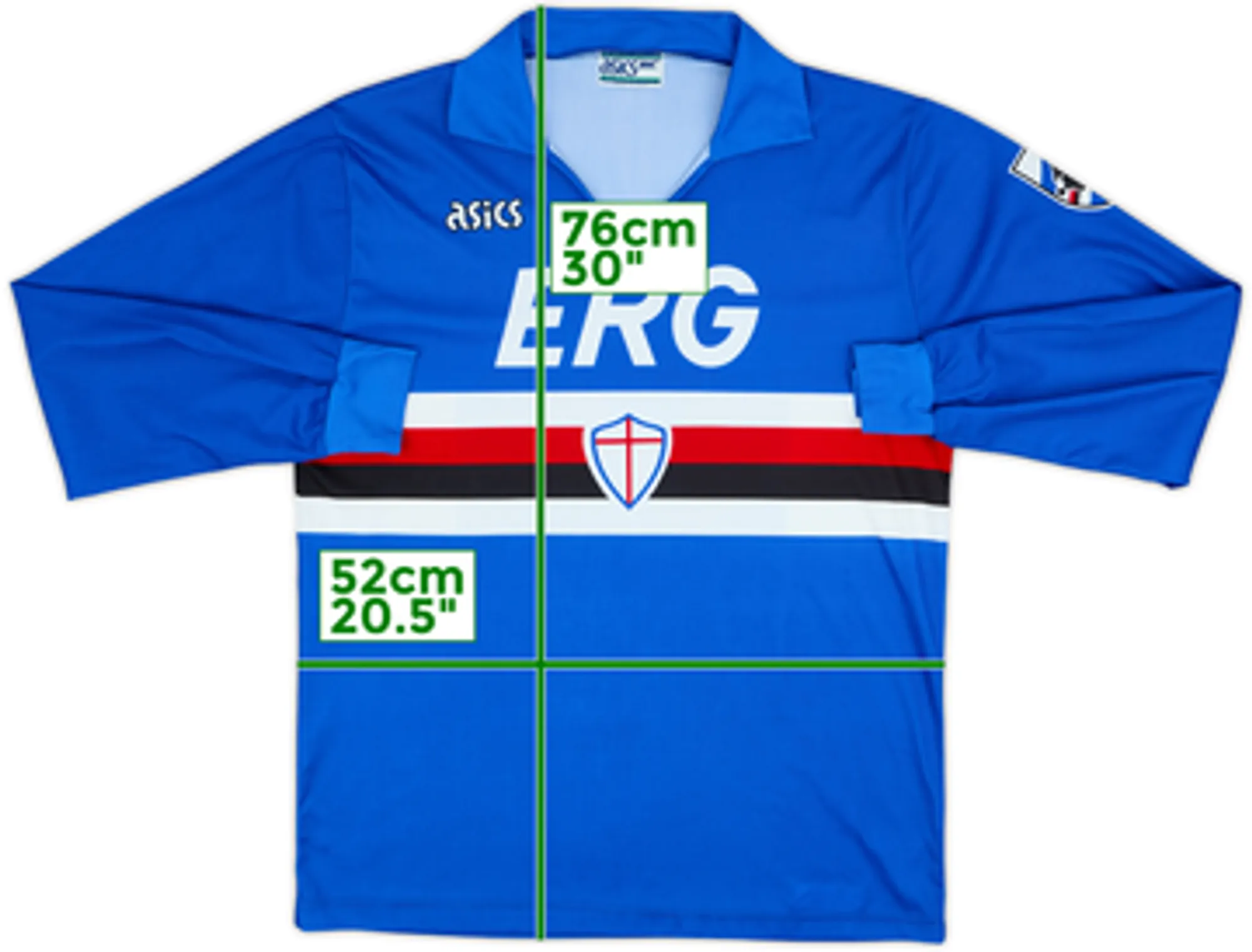 1991-92 Sampdoria Home L/S Shirt - 9/10 - (L)