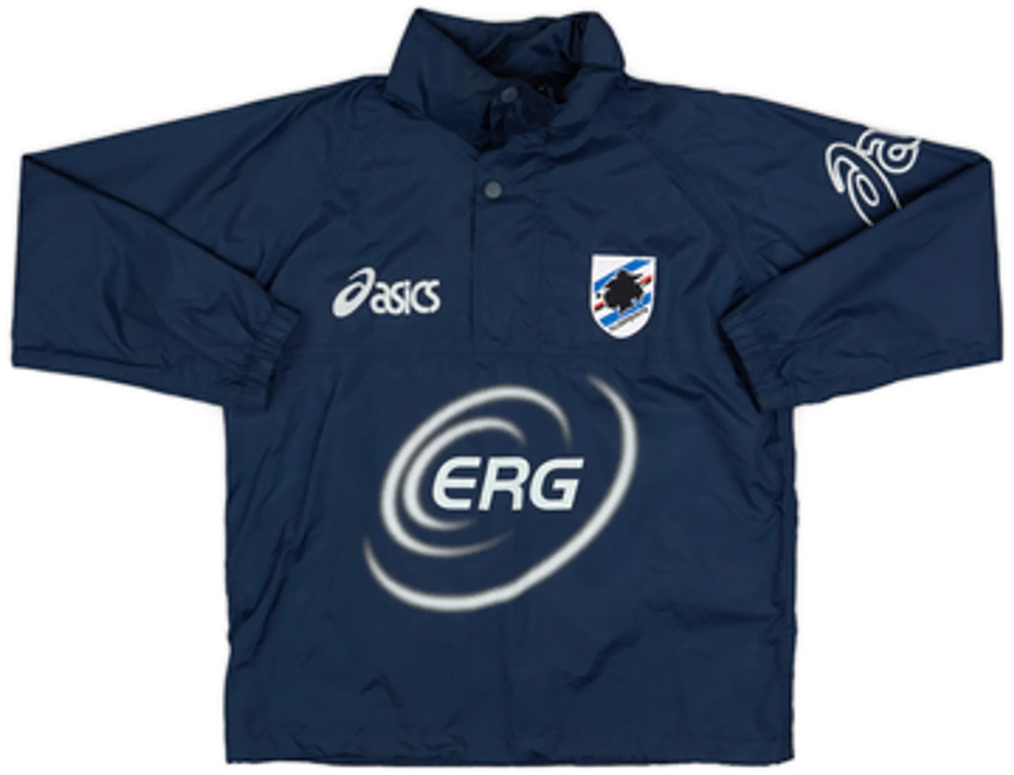 2002-03 Sampdoria Asics 1/4 Zip Rain Jacket - 9/10 - (XL.Boys)
